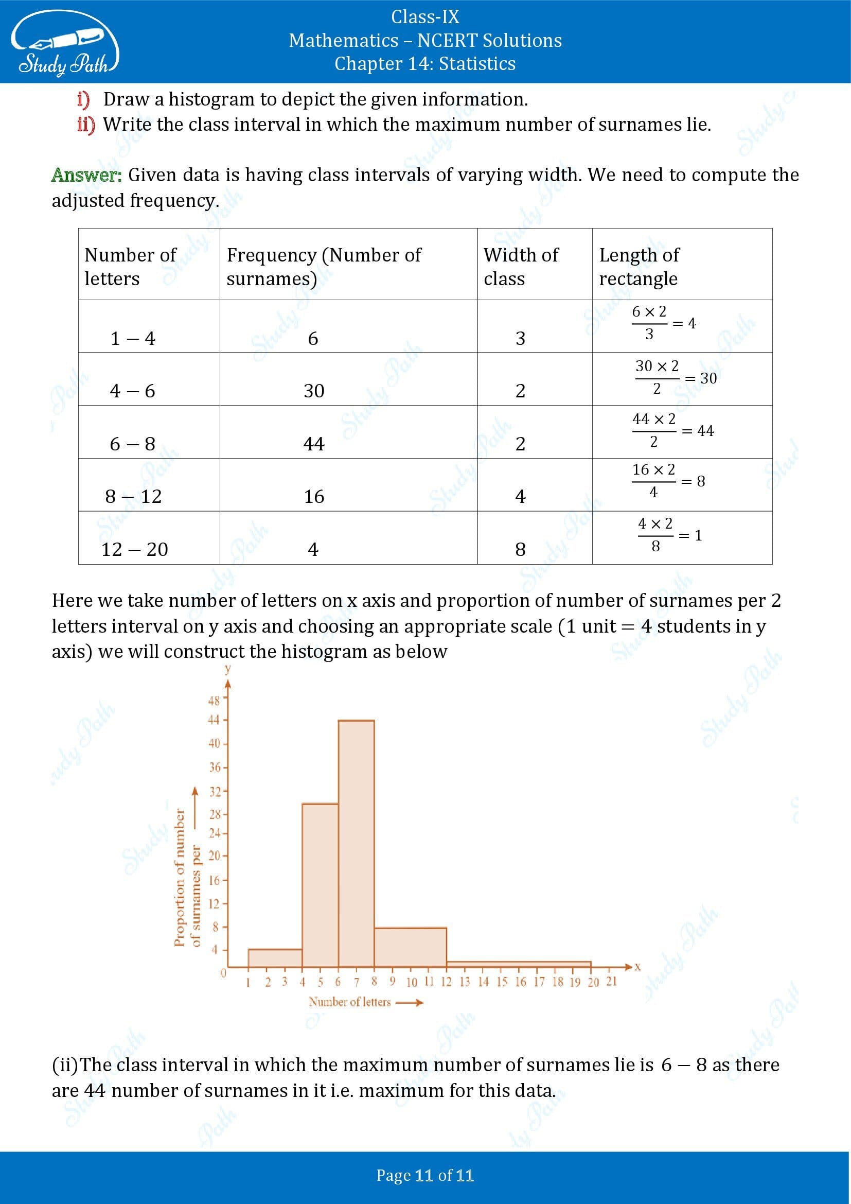 NCERT Solutions for Class 9 Maths Chapter 14 Statistics Exercise 14.3 00011