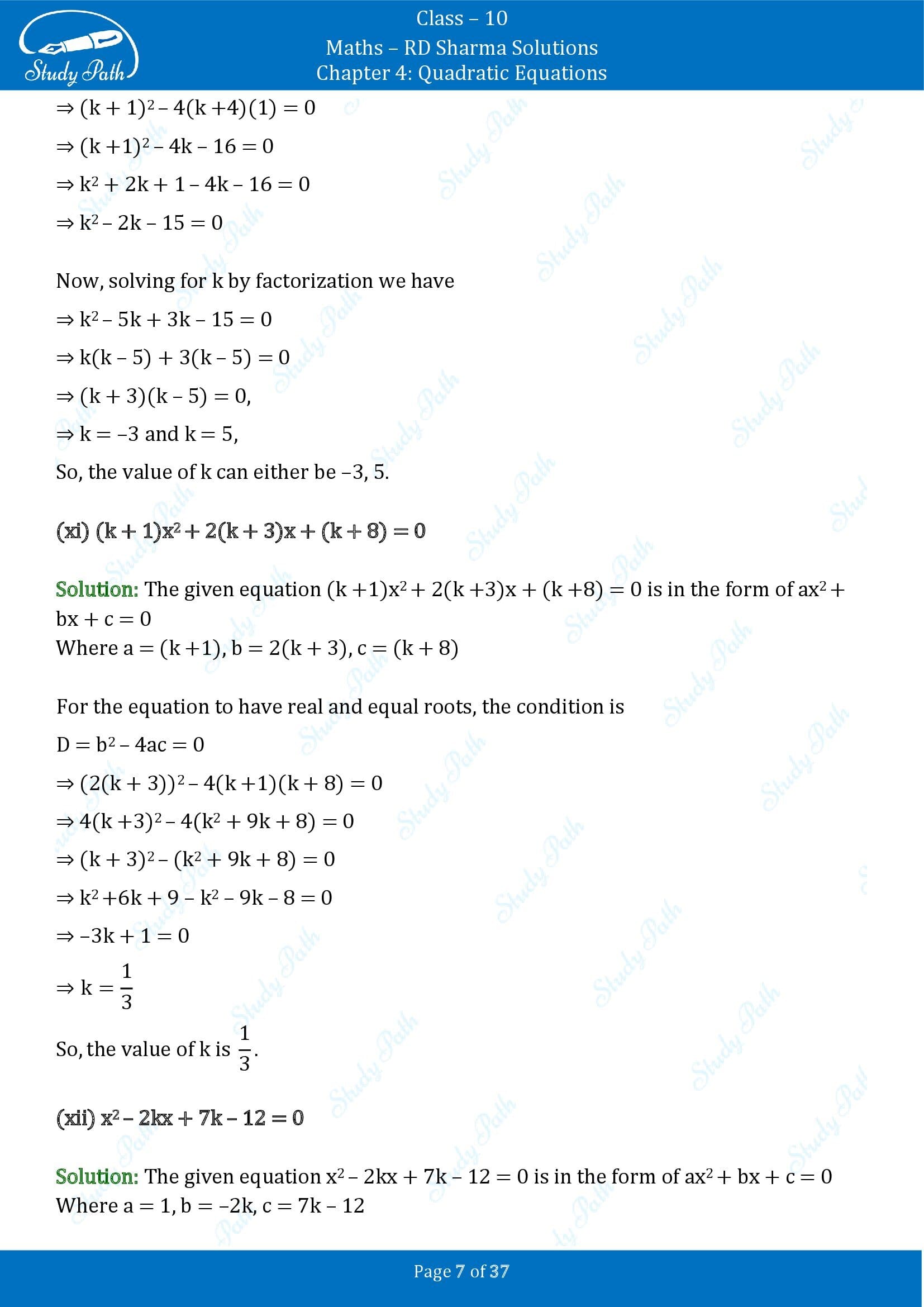 RD Sharma Solutions Class 10 Chapter 4 Quadratic Equations Exercise 4.6 00007
