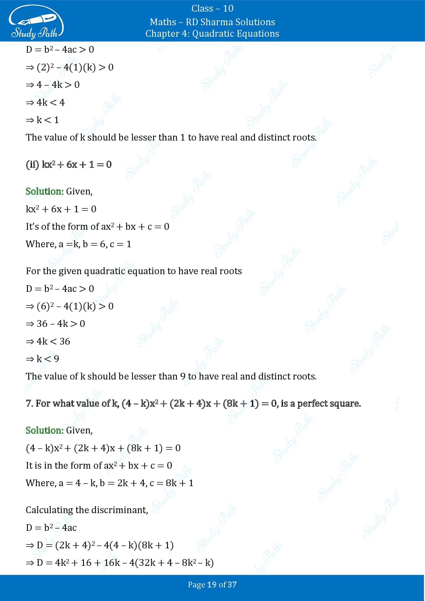 RD Sharma Solutions Class 10 Chapter 4 Quadratic Equations Exercise 4.6 00019