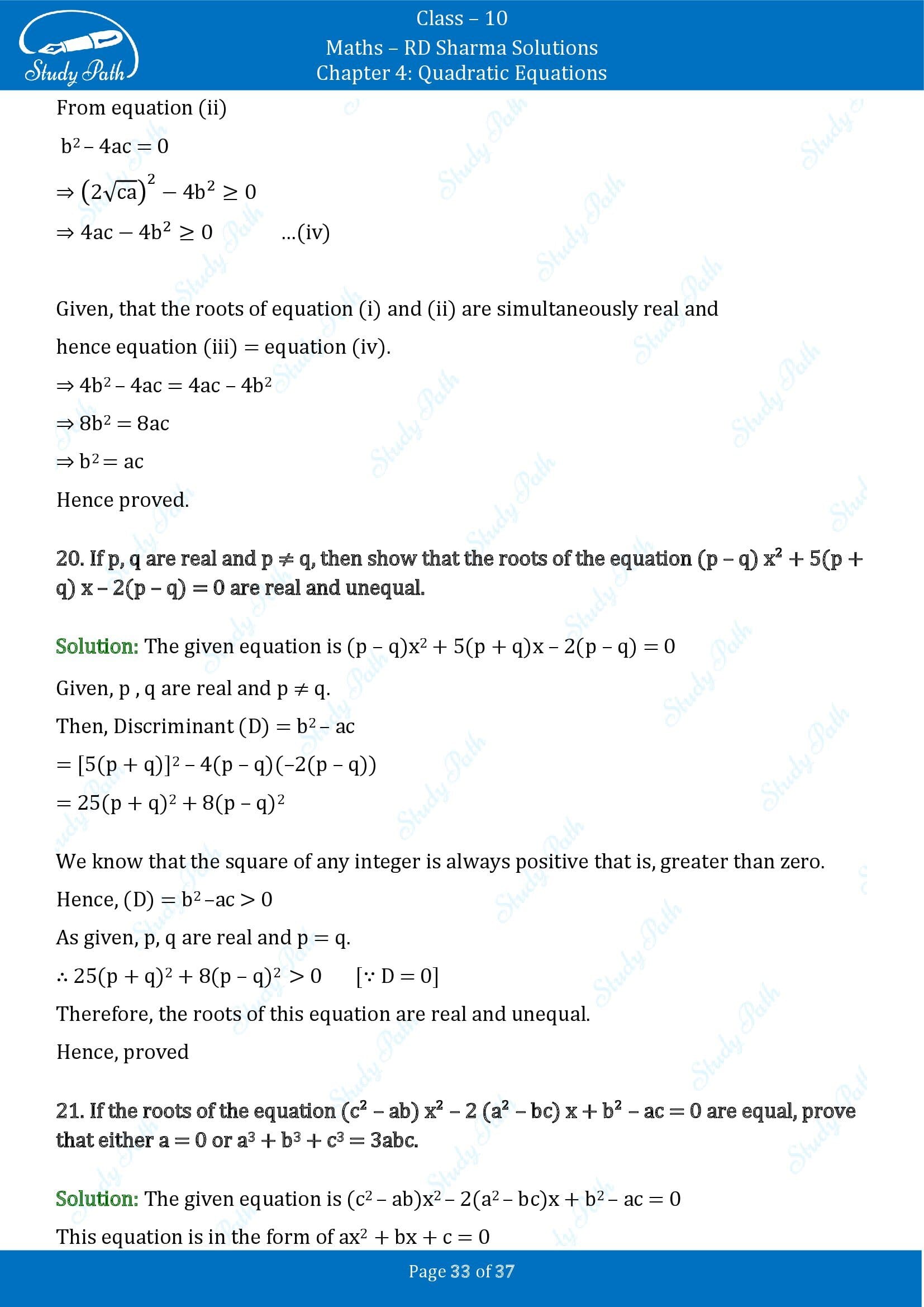 RD Sharma Solutions Class 10 Chapter 4 Quadratic Equations Exercise 4.6 00033
