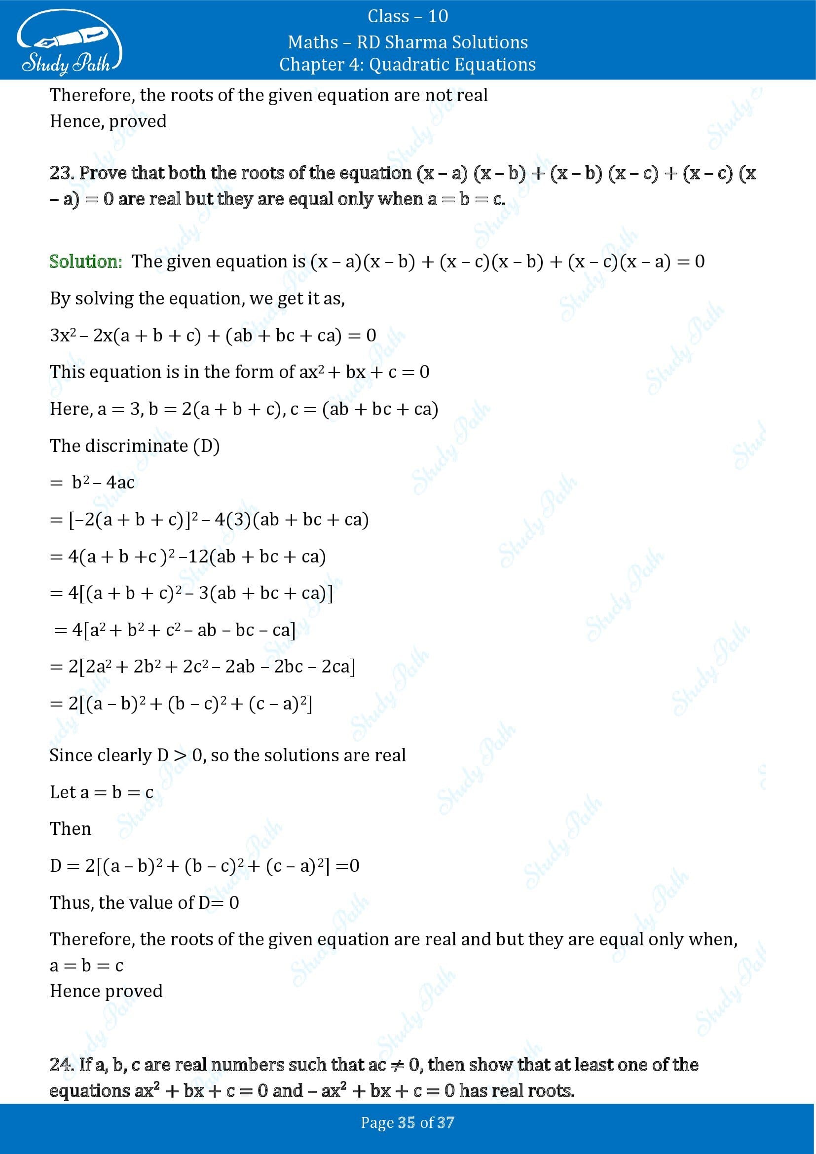 RD Sharma Solutions Class 10 Chapter 4 Quadratic Equations Exercise 4.6 00035