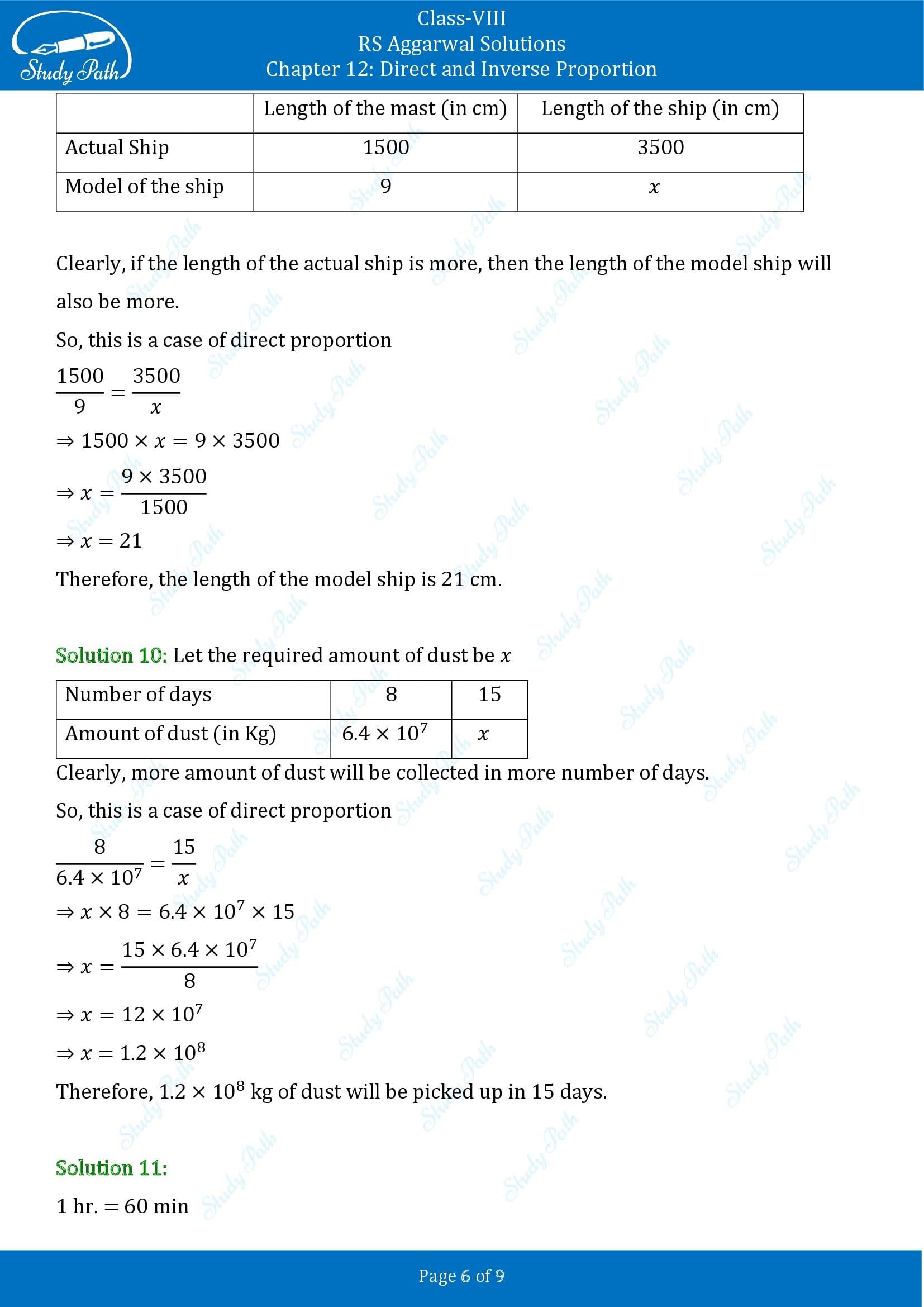 RS Aggarwal Solutions Class 8 Chapter 12 Direct and Inverse Proportion Exercise 12A 00006