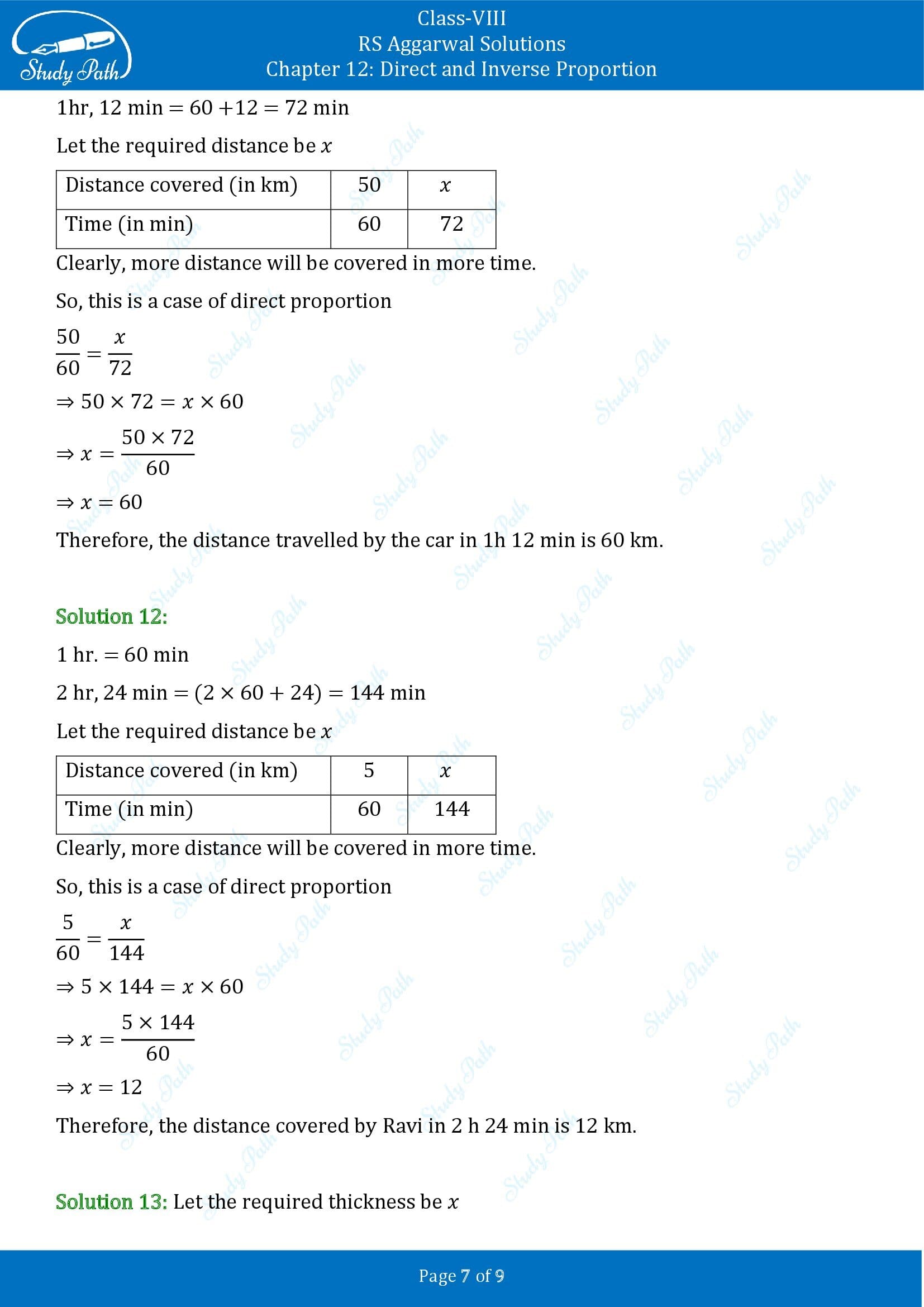 RS Aggarwal Solutions Class 8 Chapter 12 Direct and Inverse Proportion Exercise 12A 00007
