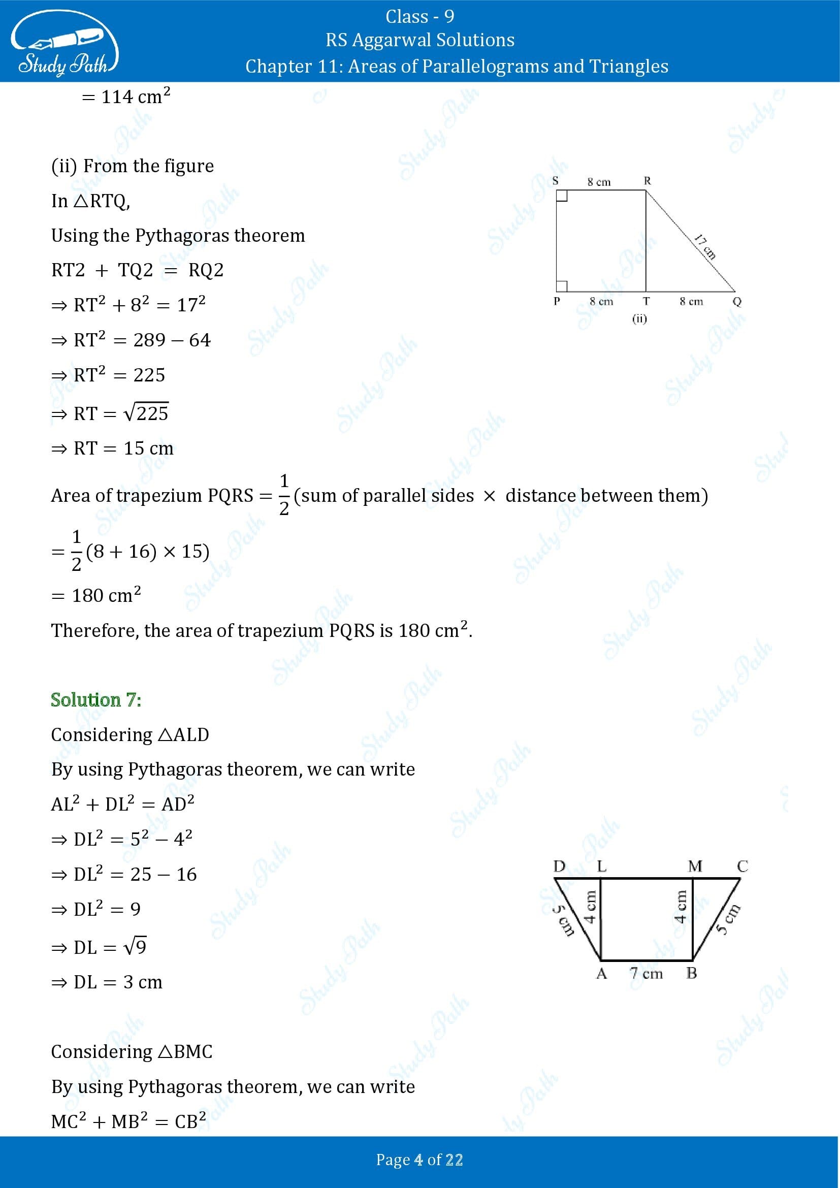 RS Aggarwal Solutions Class 9 Chapter 11 Areas of Parallelograms and Triangles Exercise 11 00004