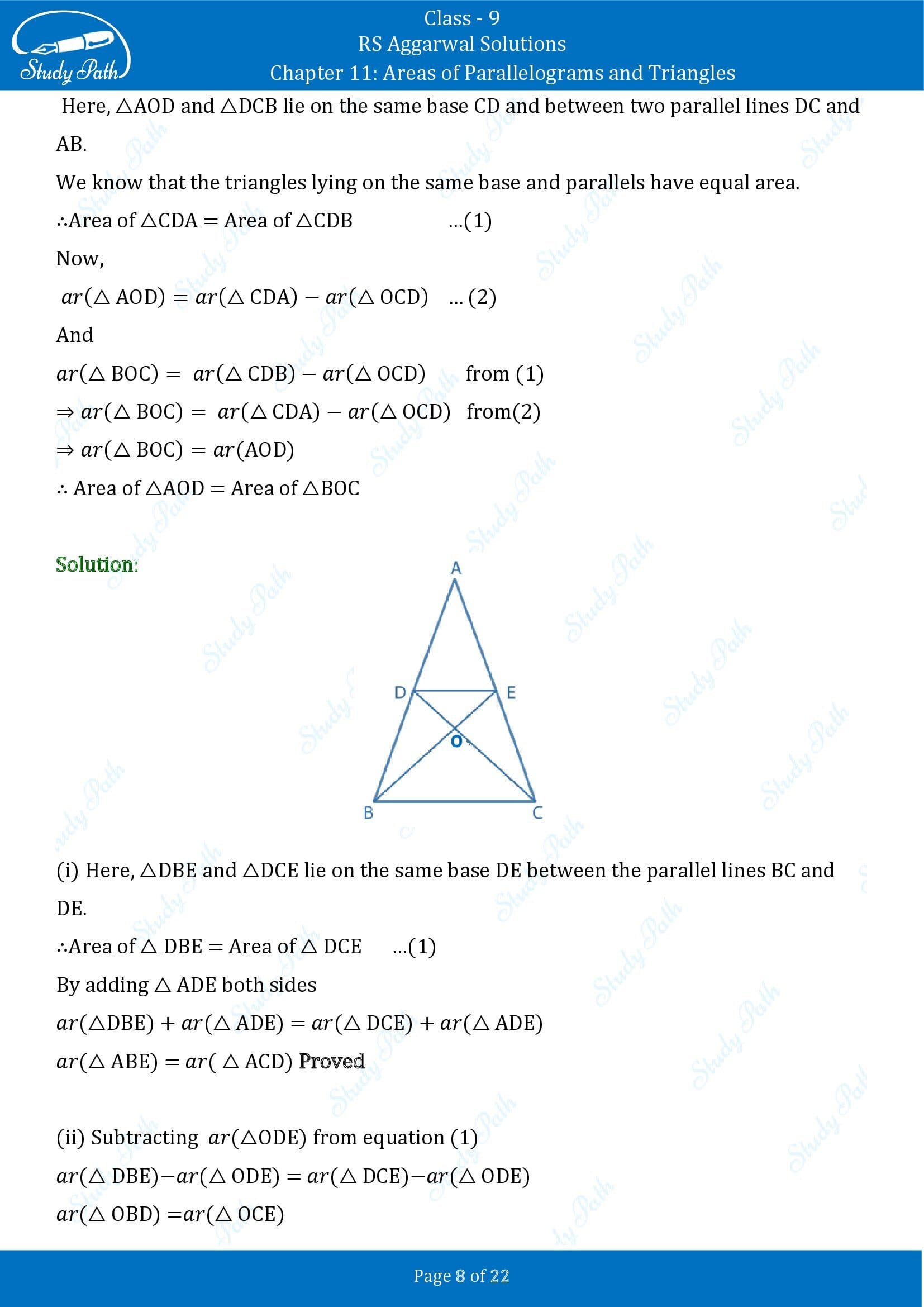 RS Aggarwal Solutions Class 9 Chapter 11 Areas of Parallelograms and Triangles Exercise 11 00008