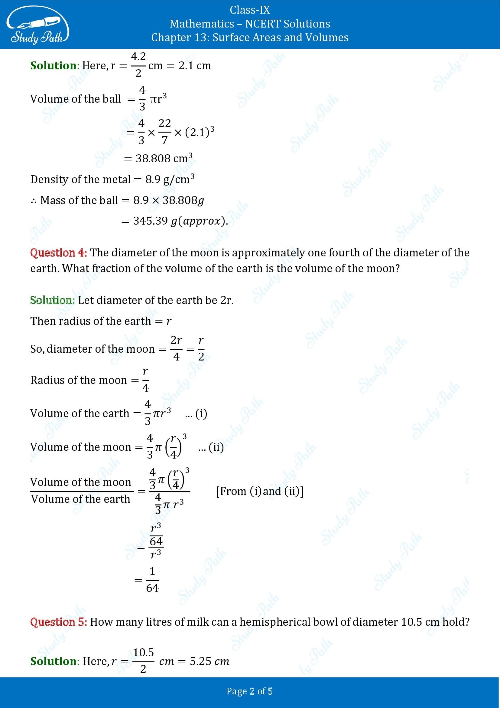 NCERT Solutions for Class 9 Maths Chapter 13 Surface Areas and Volumes Exercise 13.8 00002