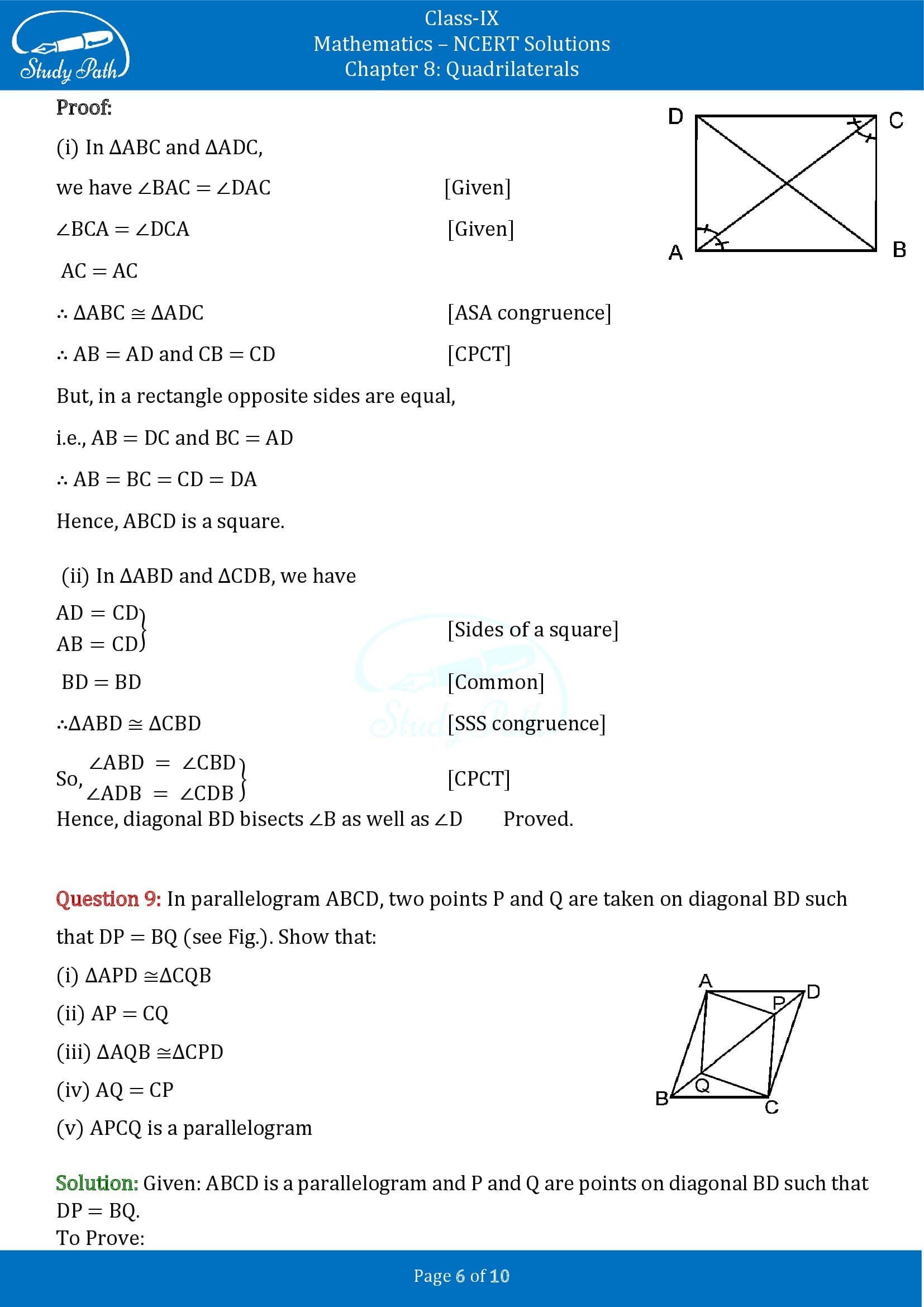 NCERT Solutions for Class 9 Maths Chapter 8 Triangles Exercise 8.1 00006