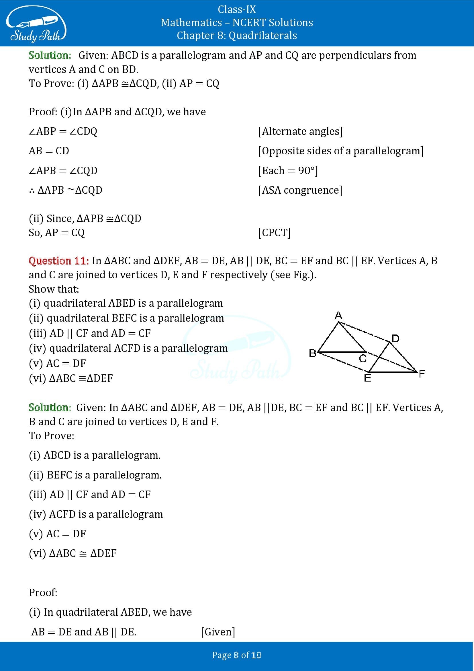 NCERT Solutions for Class 9 Maths Chapter 8 Triangles Exercise 8.1 00008