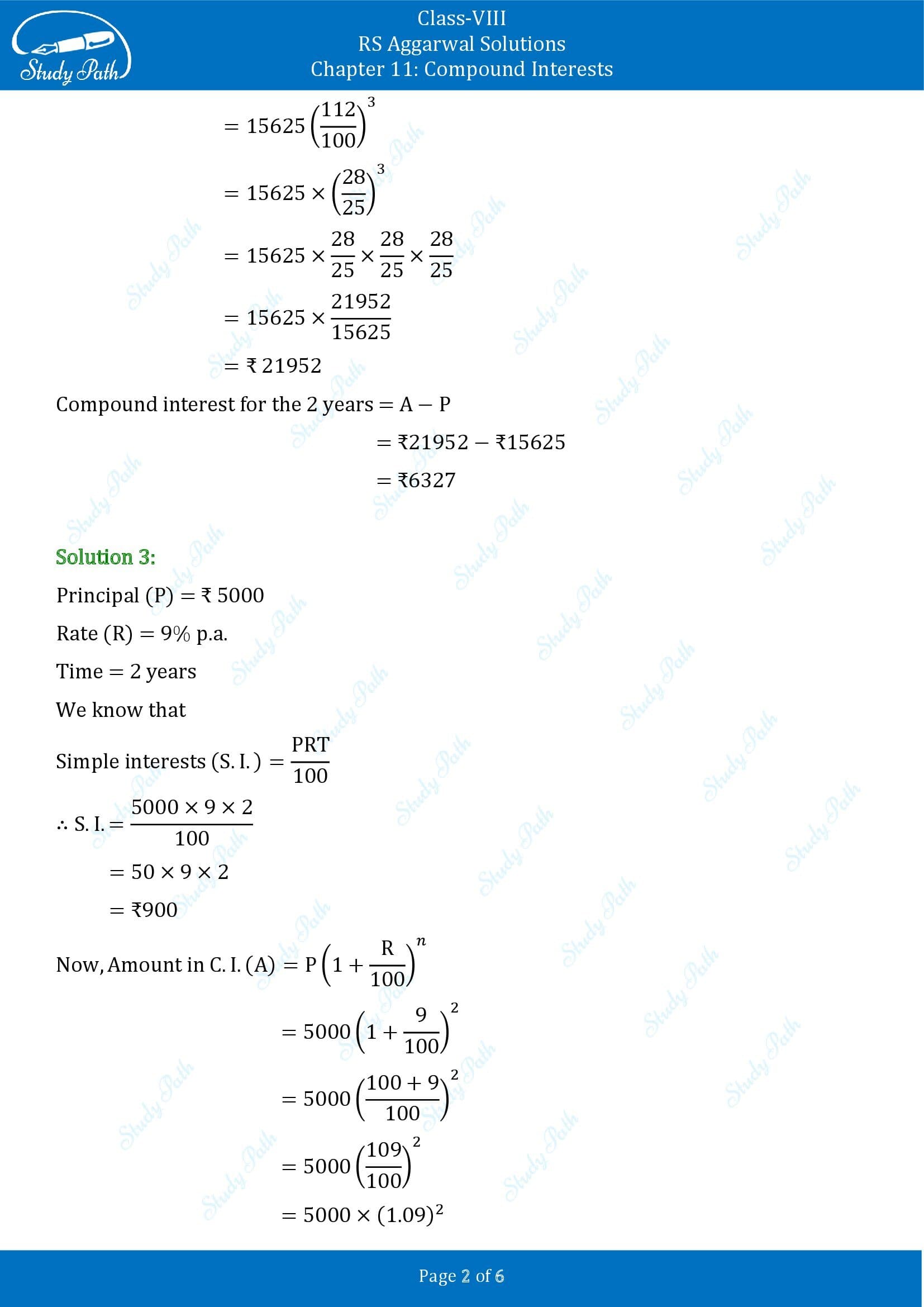 RS Aggarwal Solutions Class 8 Chapter 11 Compound Interests Exercise 11A 00002