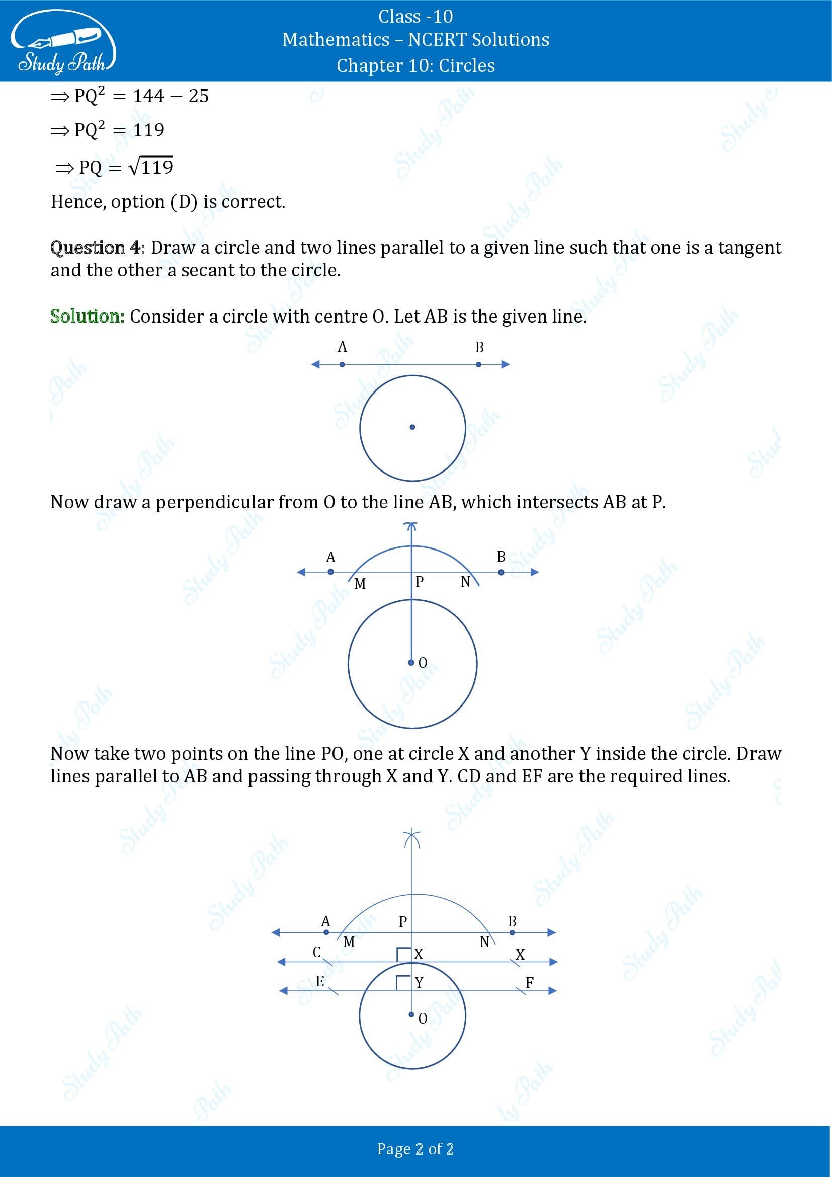 NCERT Solutions for Class 10 Maths Chapter 10 Circles Exercise 10.1 00002