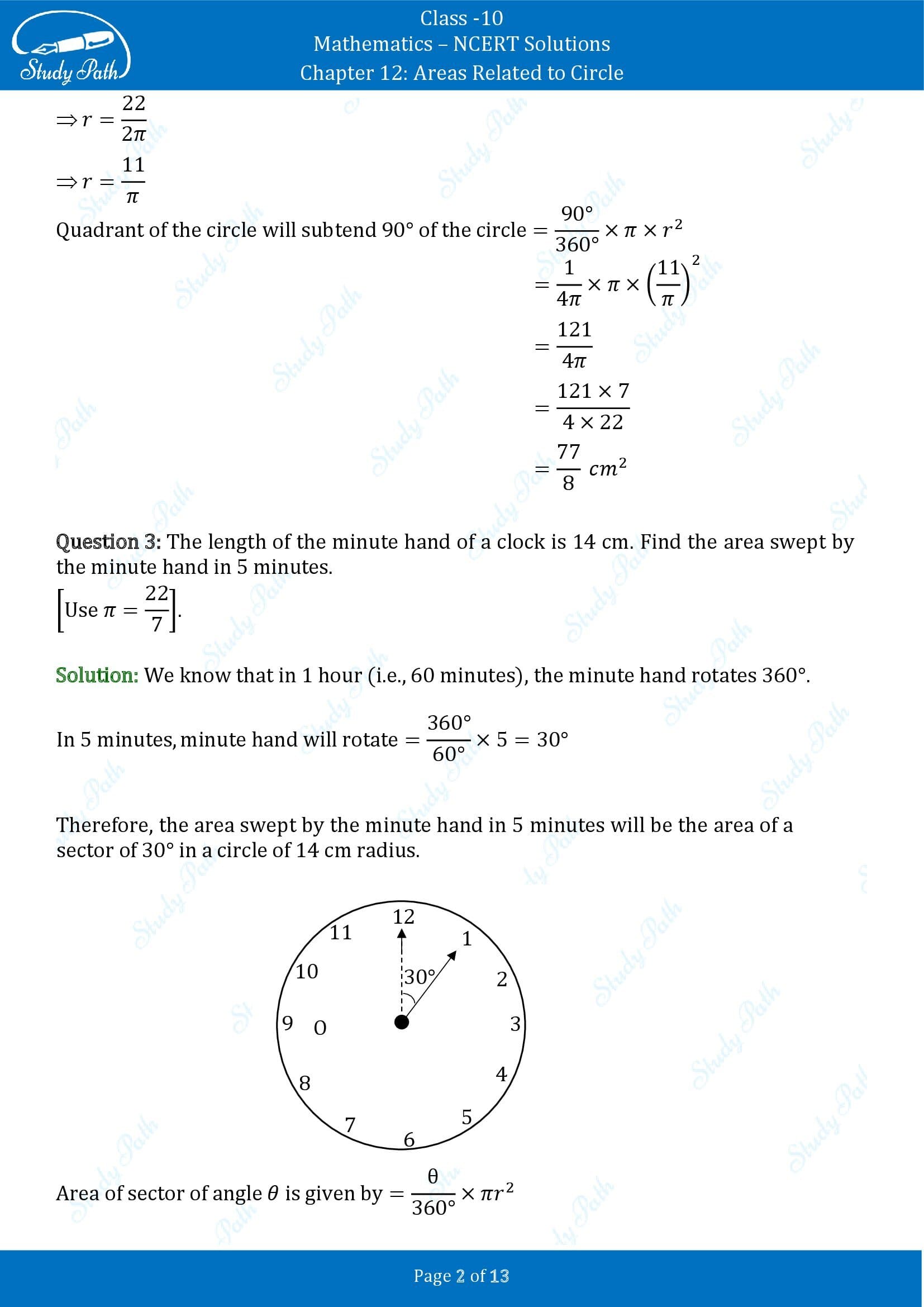 NCERT Solutions for Class 10 Maths Chapter 12 Areas Related to Circles Exercise 12.2 00002