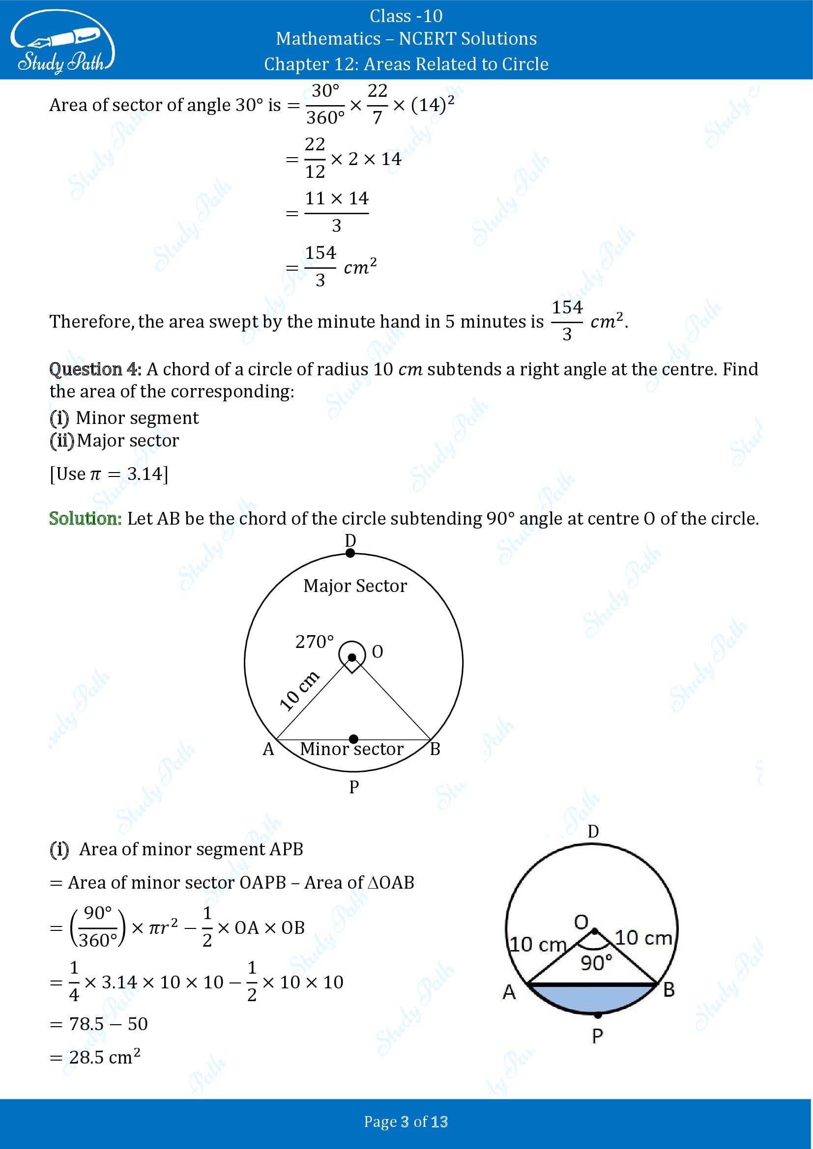 NCERT Solutions for Class 10 Maths Chapter 12 Areas Related to Circles Exercise 12.2 00003