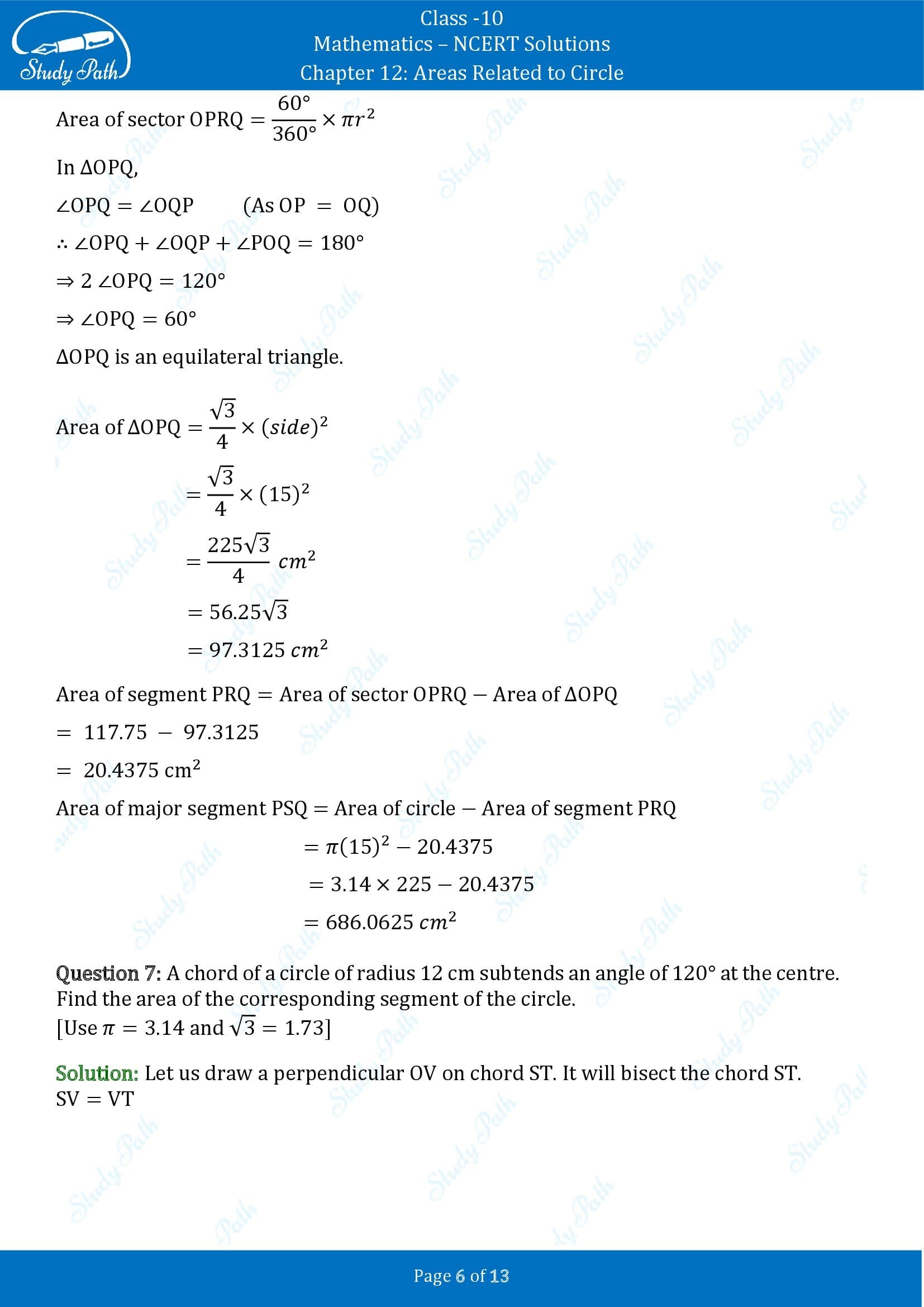 NCERT Solutions for Class 10 Maths Chapter 12 Areas Related to Circles Exercise 12.2 00006