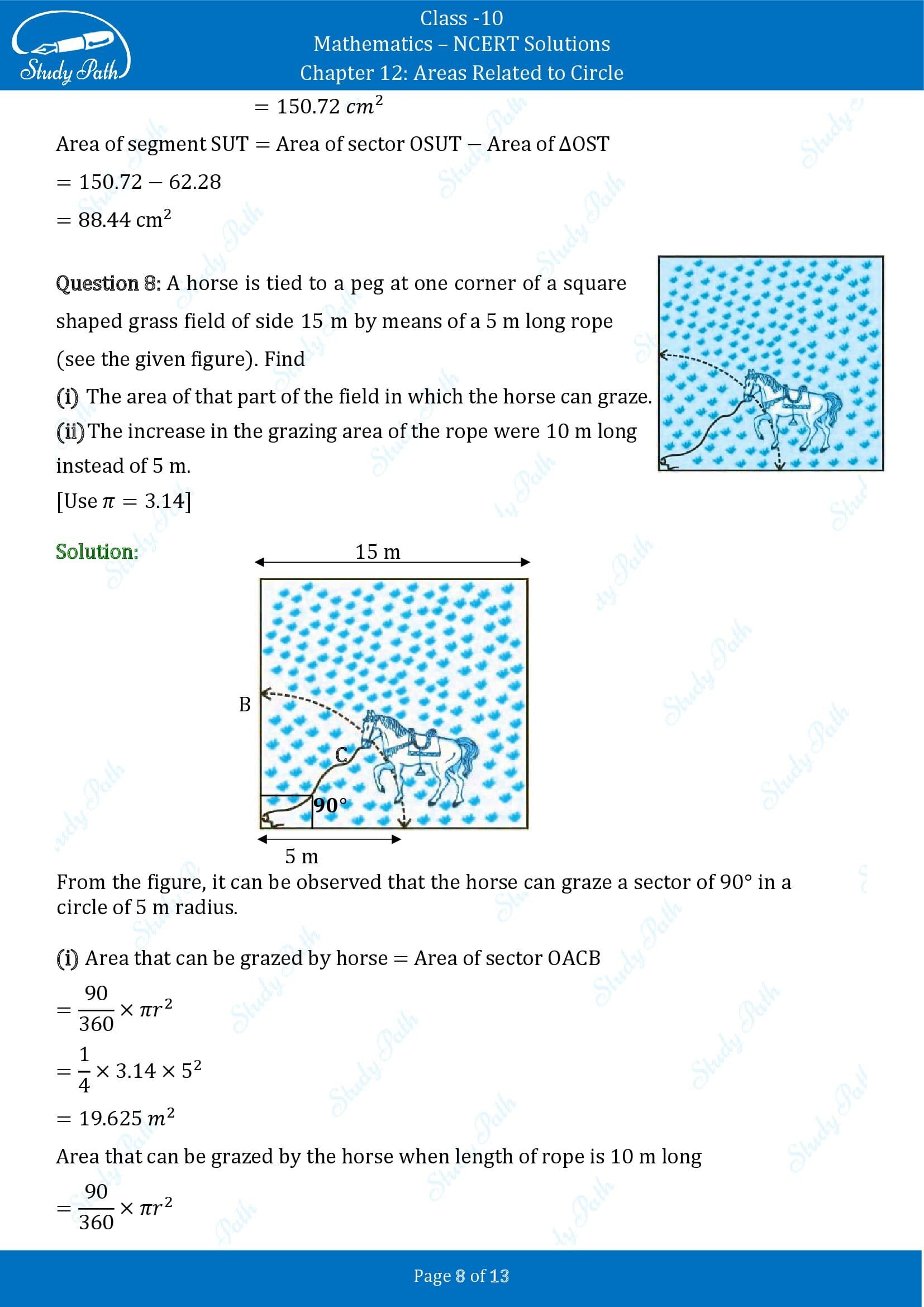 NCERT Solutions for Class 10 Maths Chapter 12 Areas Related to Circles Exercise 12.2 00008