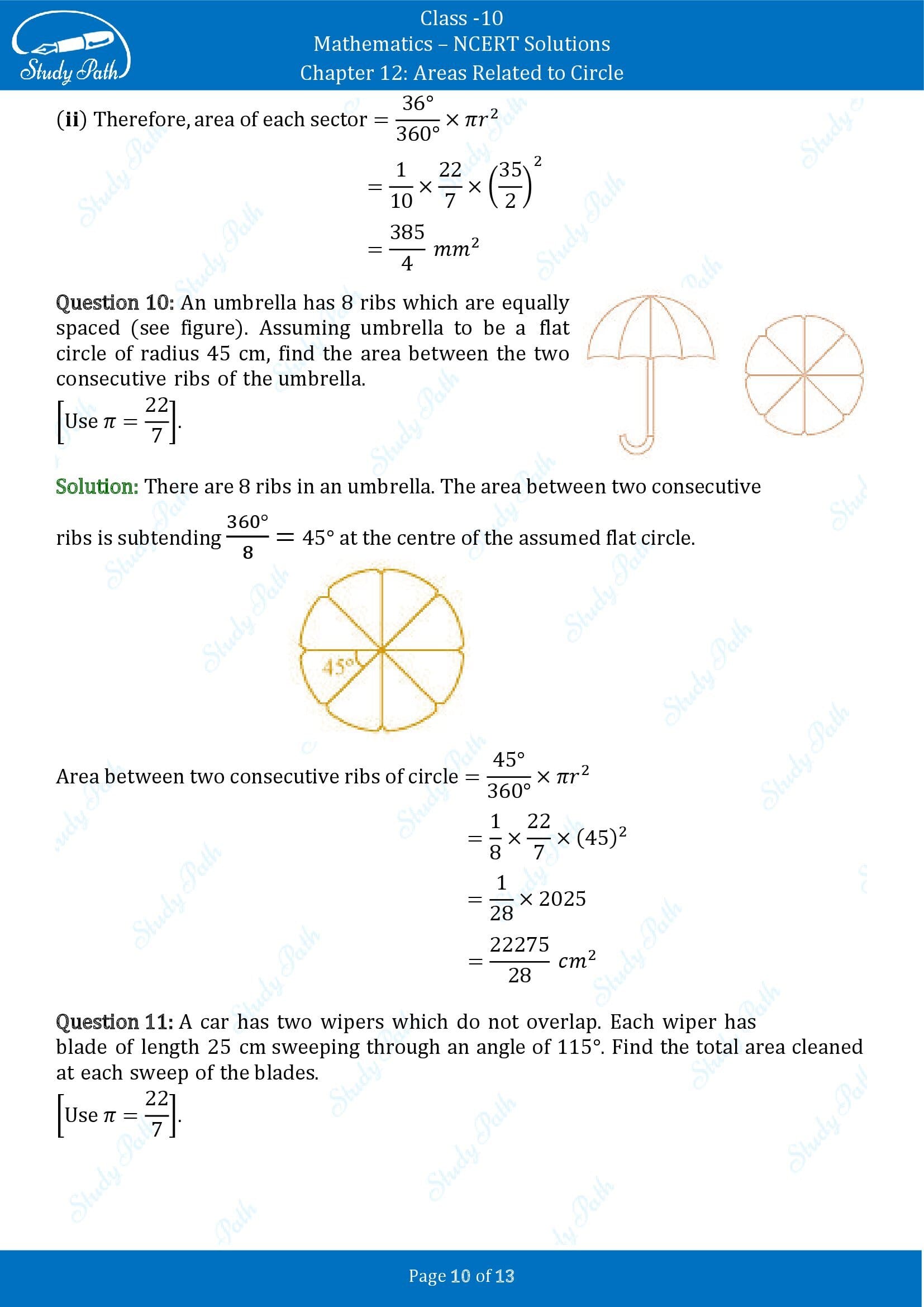NCERT Solutions for Class 10 Maths Chapter 12 Areas Related to Circles Exercise 12.2 00010