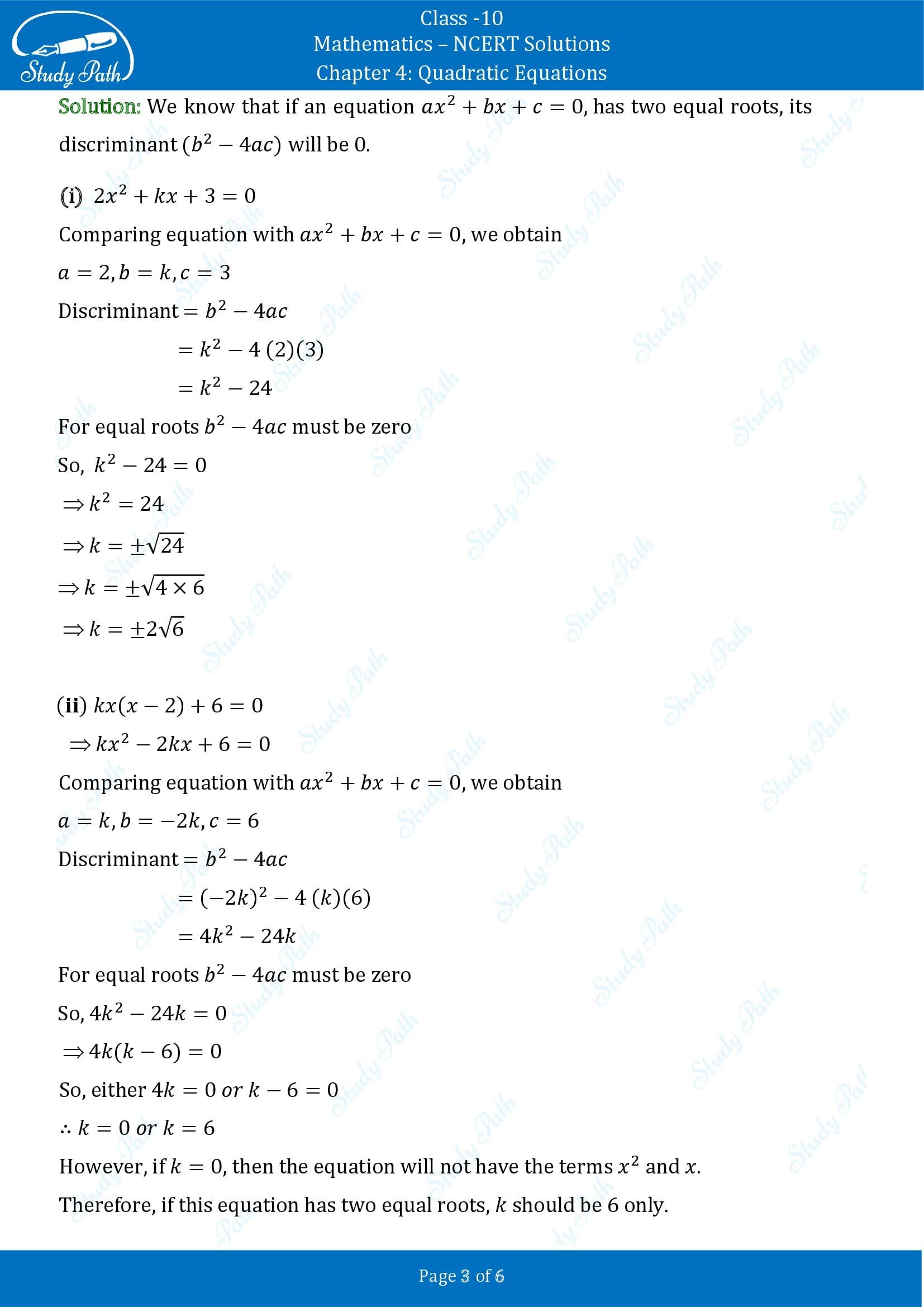 NCERT Solutions for Class 10 Maths Chapter 4 Quadratic Equations Exercise 4.4 00003