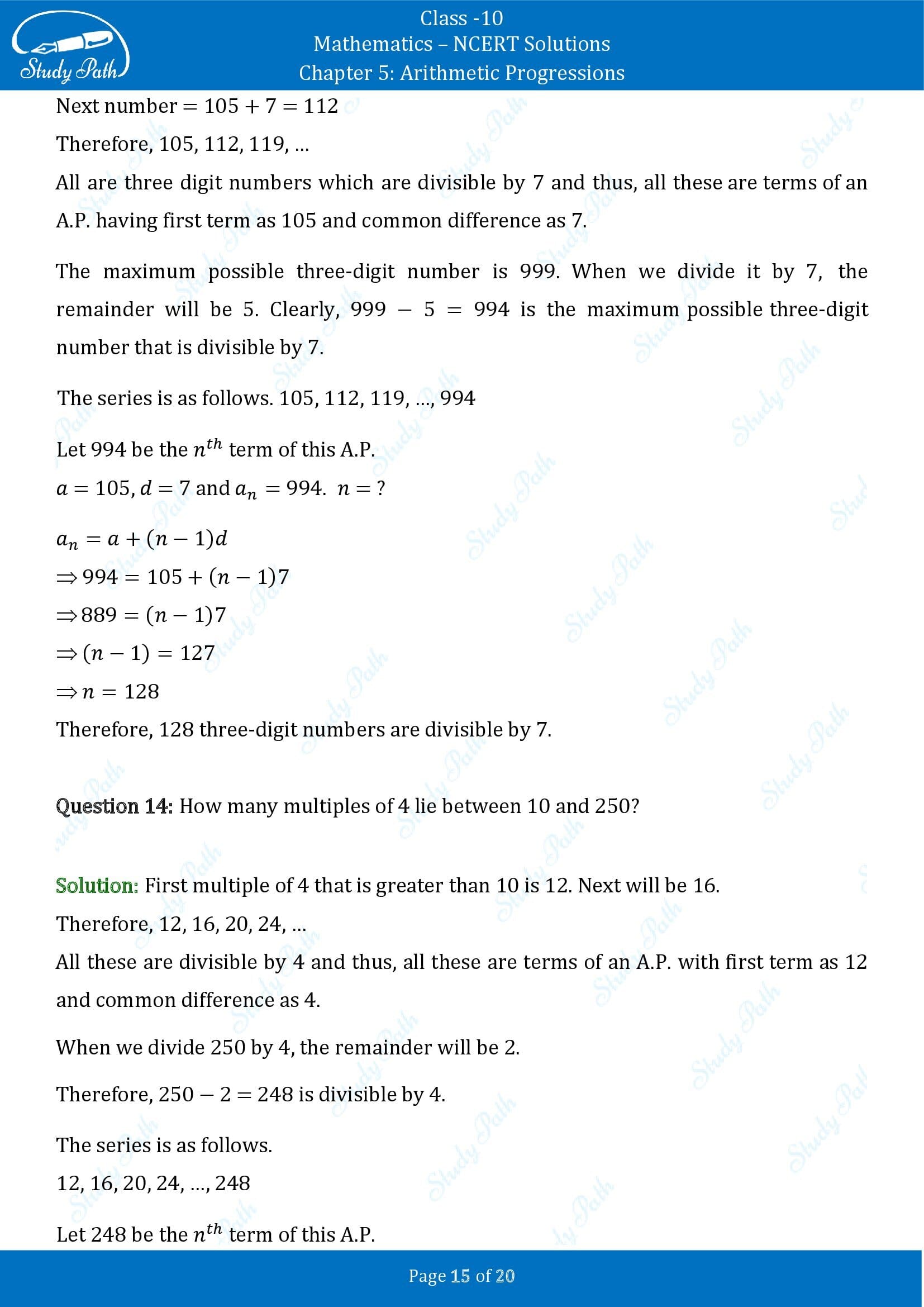 NCERT Solutions for Class 10 Maths Chapter 5 Arithmetic Progressions Exercise 5.2 00015
