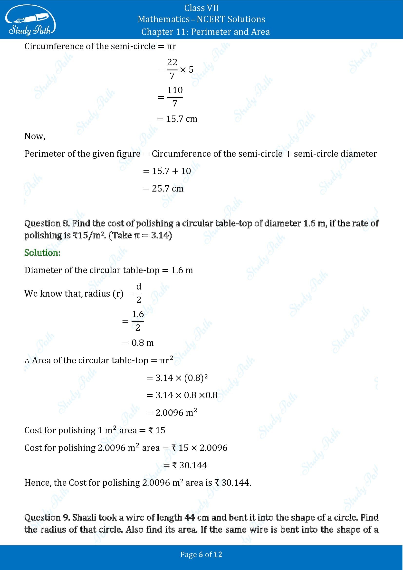 NCERT Solutions for Class 7 Maths Chapter 11 Perimeter and Area Exercise 11.3 00006