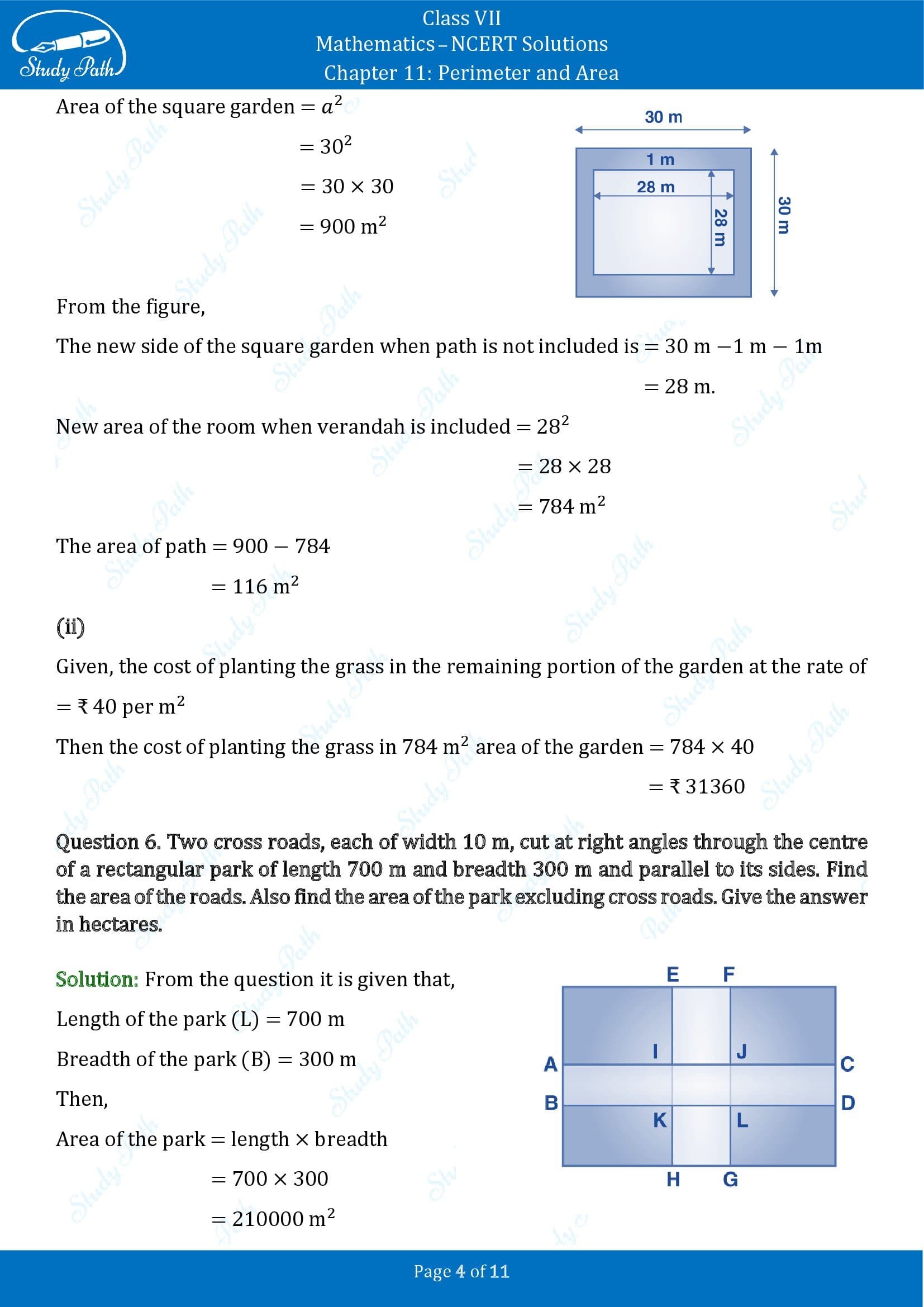 NCERT Solutions for Class 7 Maths Chapter 11 Perimeter and Area Exercise 11.4 00004