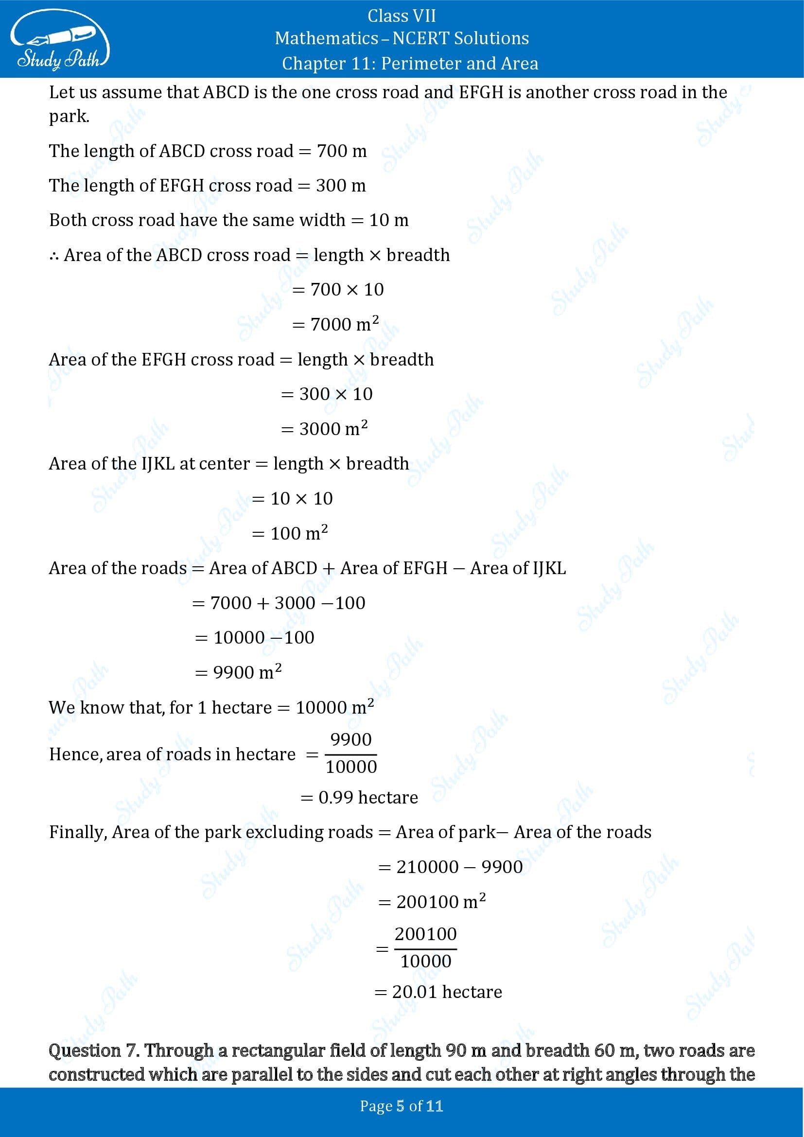 NCERT Solutions for Class 7 Maths Chapter 11 Perimeter and Area Exercise 11.4 00005