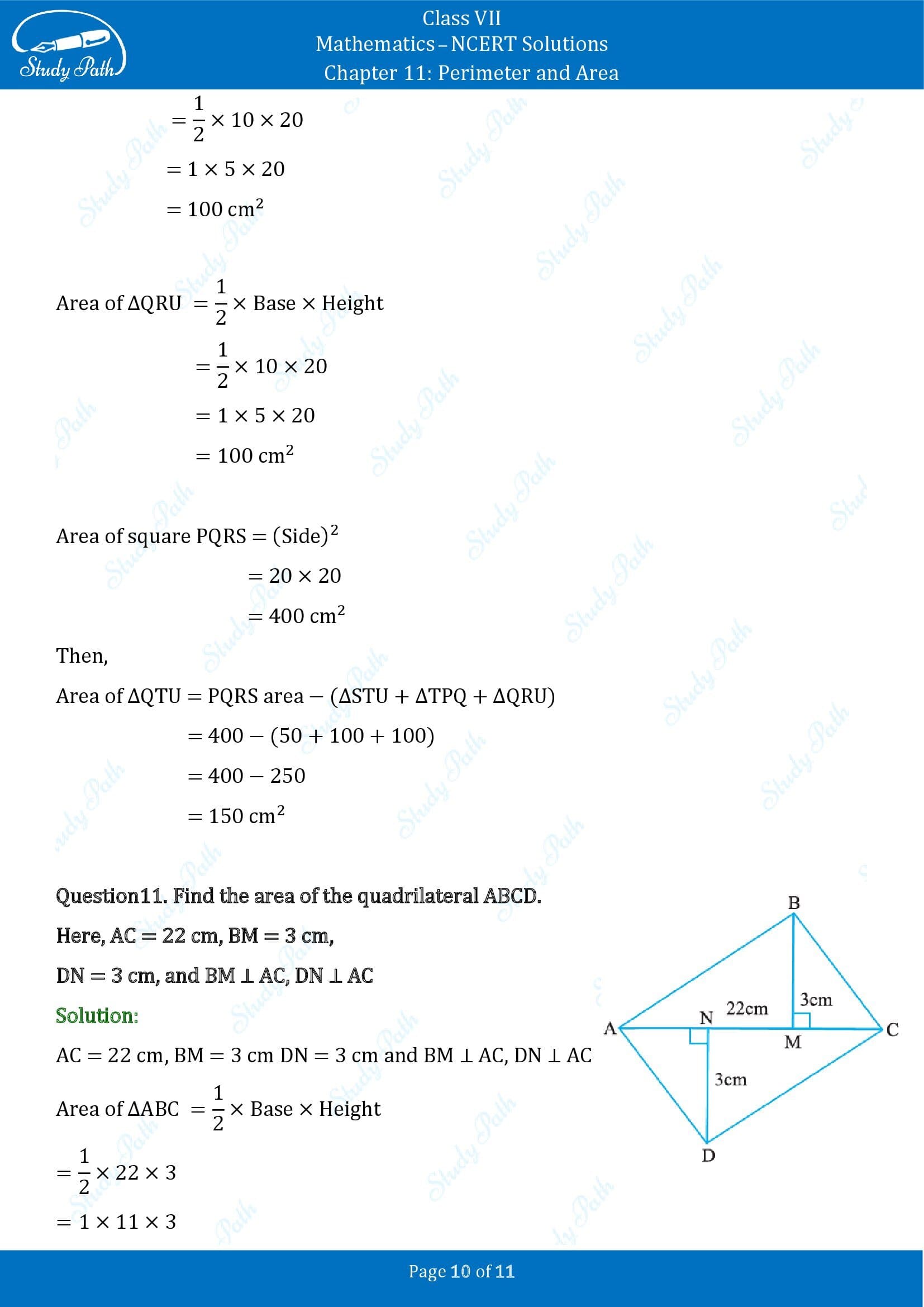 NCERT Solutions for Class 7 Maths Chapter 11 Perimeter and Area Exercise 11.4 00010