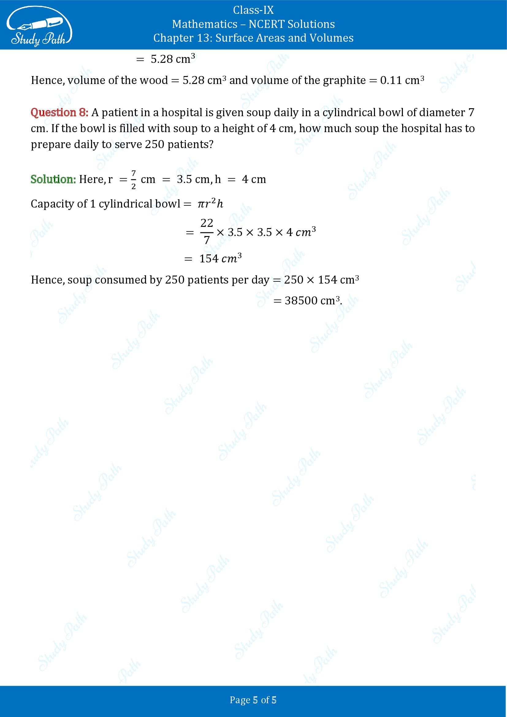NCERT Solutions for Class 9 Maths Chapter 13 Surface Areas and Volumes Exercise 13.6 00005