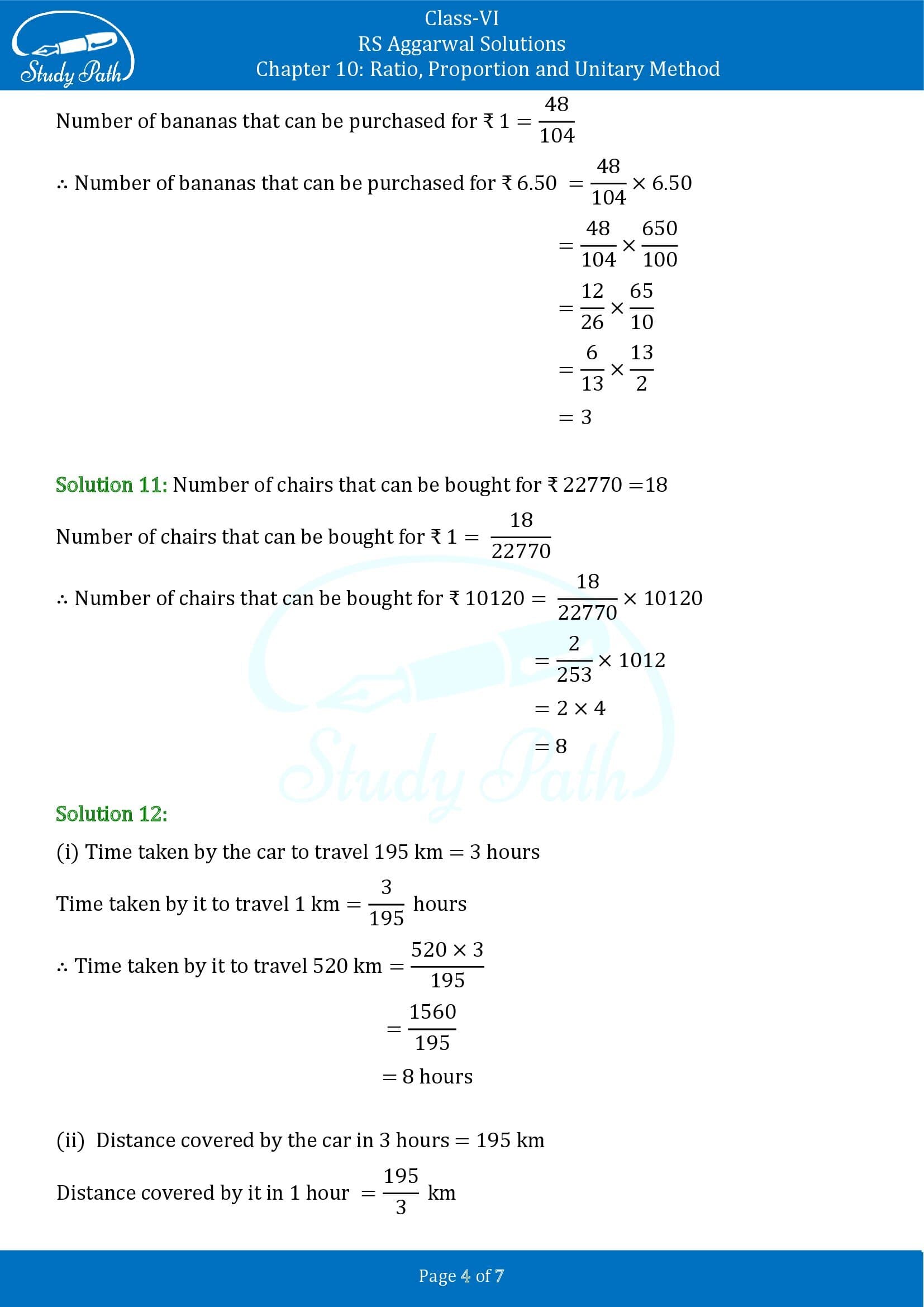 RS Aggarwal Solutions Class 6 Chapter 10 Ratio Proportion and Unitary Method Exercise 10C 00004