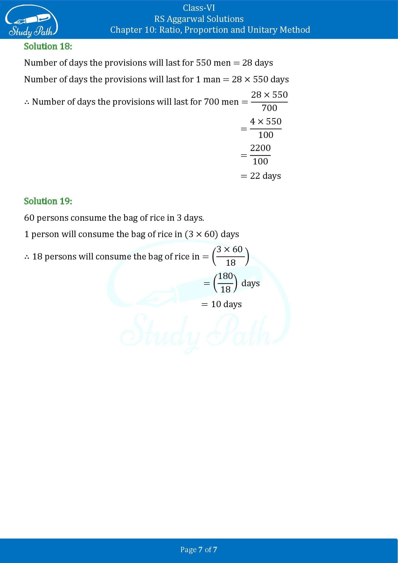 RS Aggarwal Solutions Class 6 Chapter 10 Ratio Proportion and Unitary Method Exercise 10C 00007