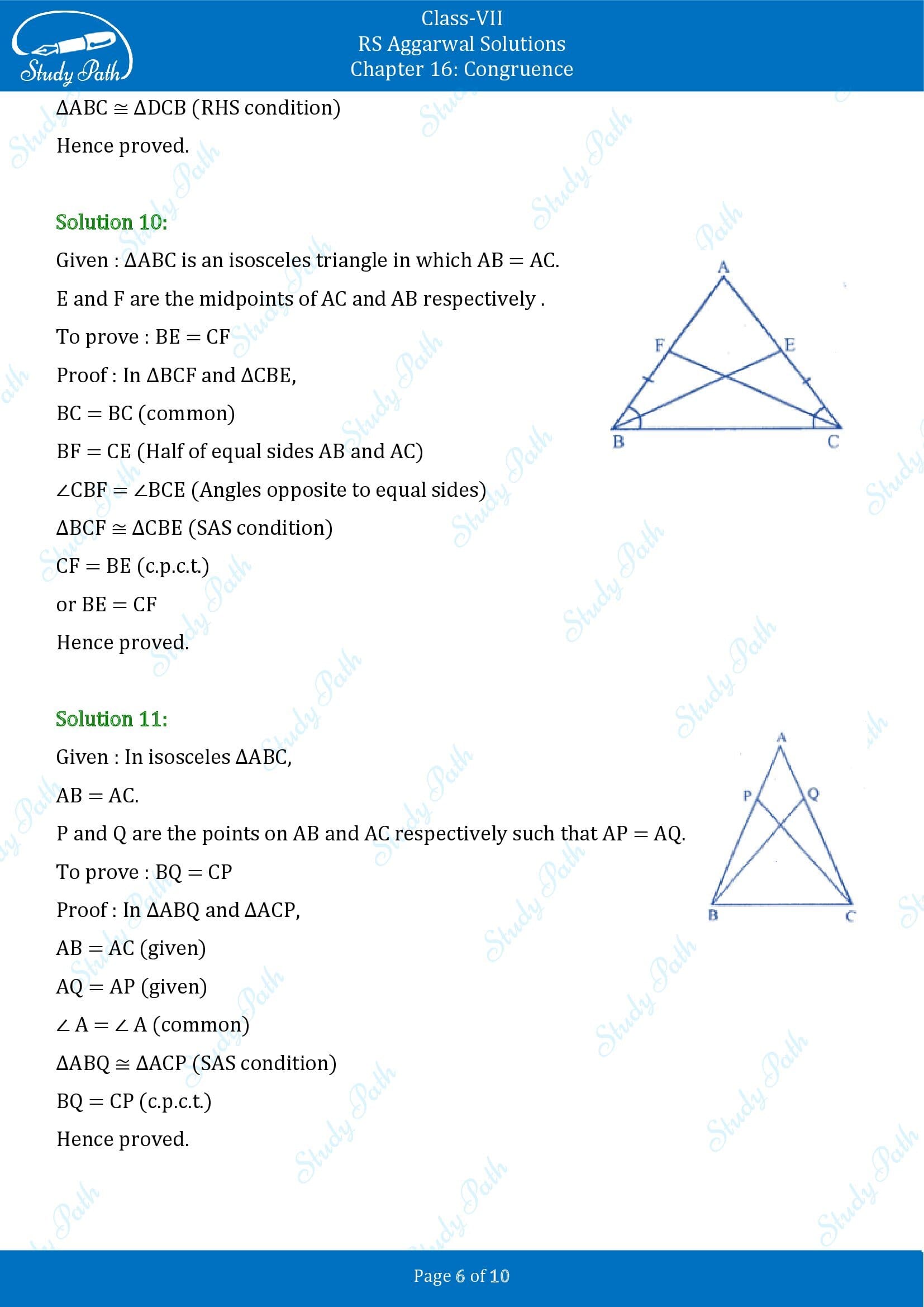RS Aggarwal Solutions Class 7 Chapter 16 Congruence 00006