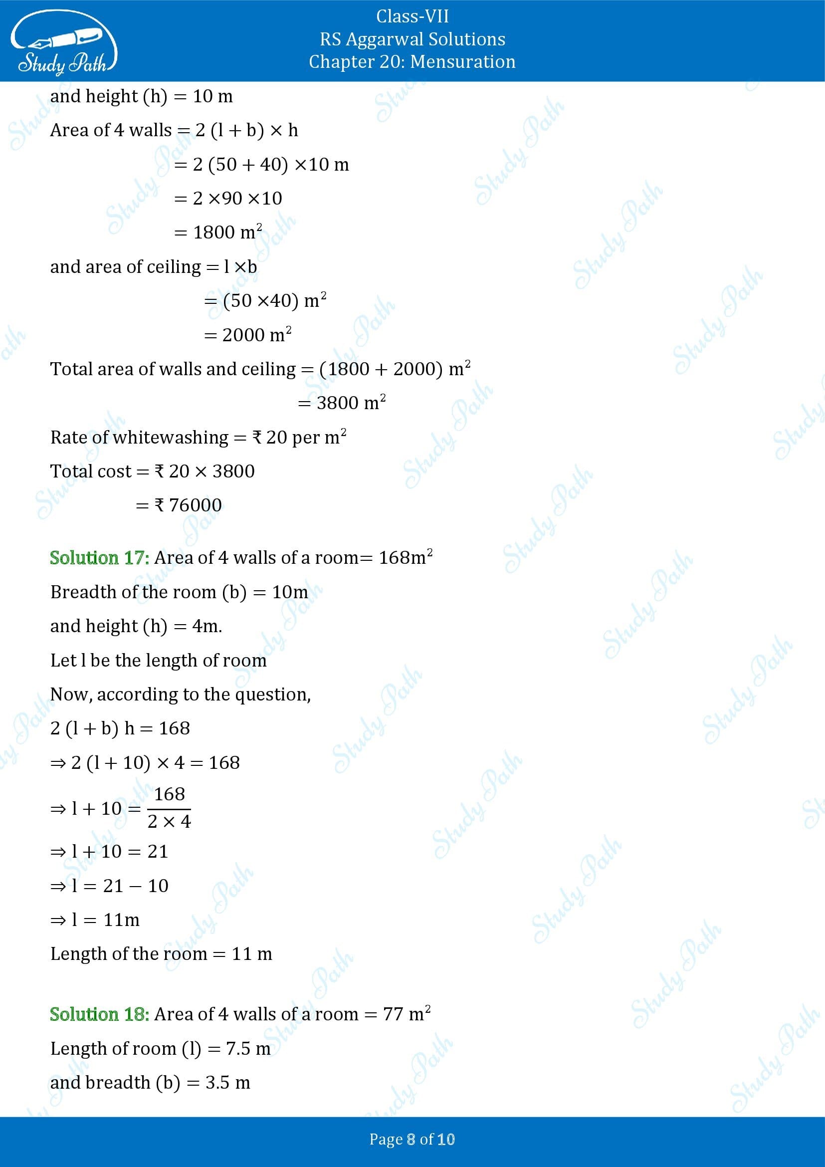 RS Aggarwal Solutions Class 7 Chapter 20 Mensuration Exercise 20A 00008