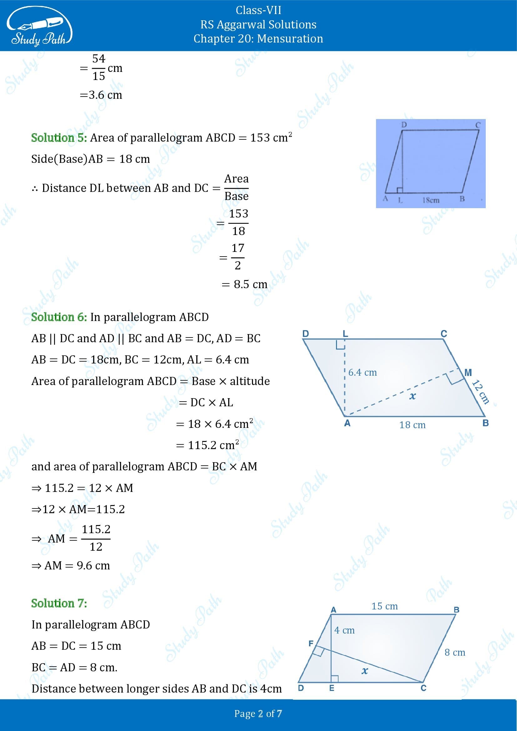 RS Aggarwal Solutions Class 7 Chapter 20 Mensuration Exercise 20C 00002