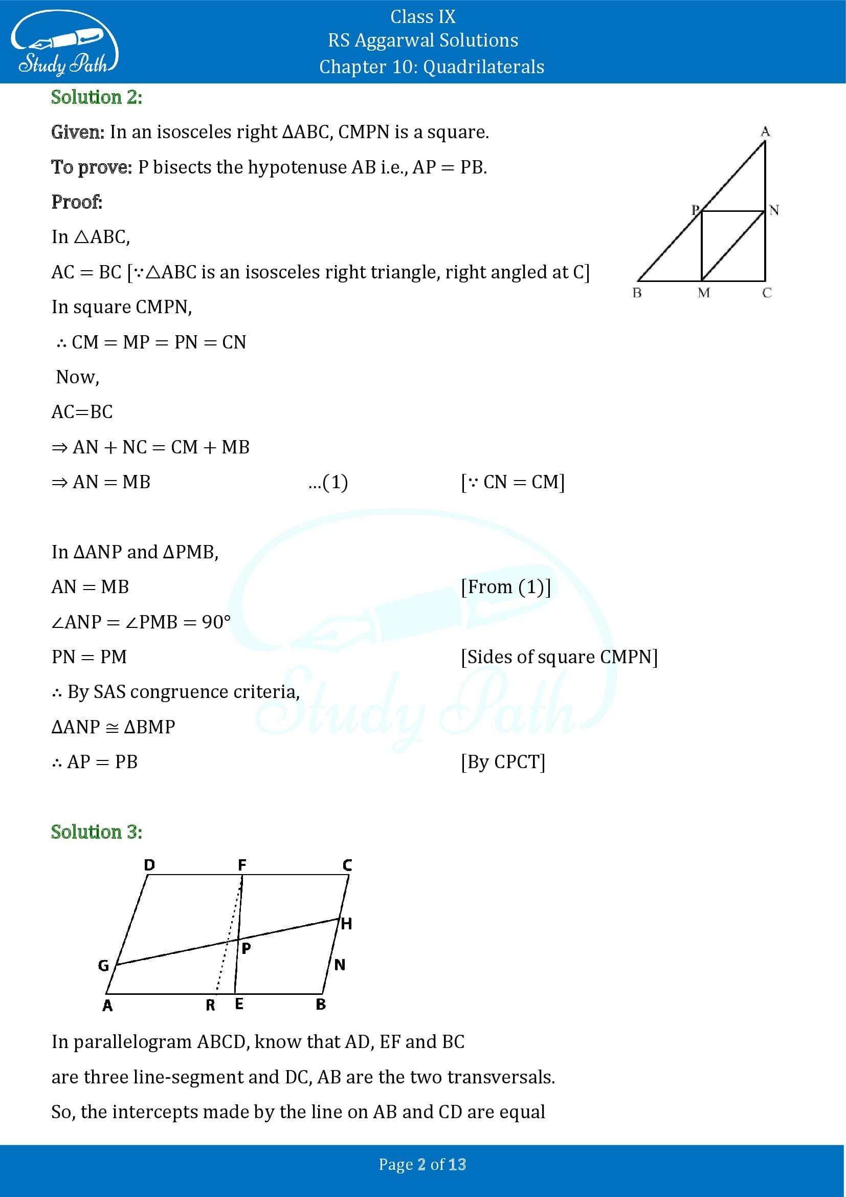 RS Aggarwal Solutions Class 9 Chapter 10 Quadrilaterals Exercise 10C 00002