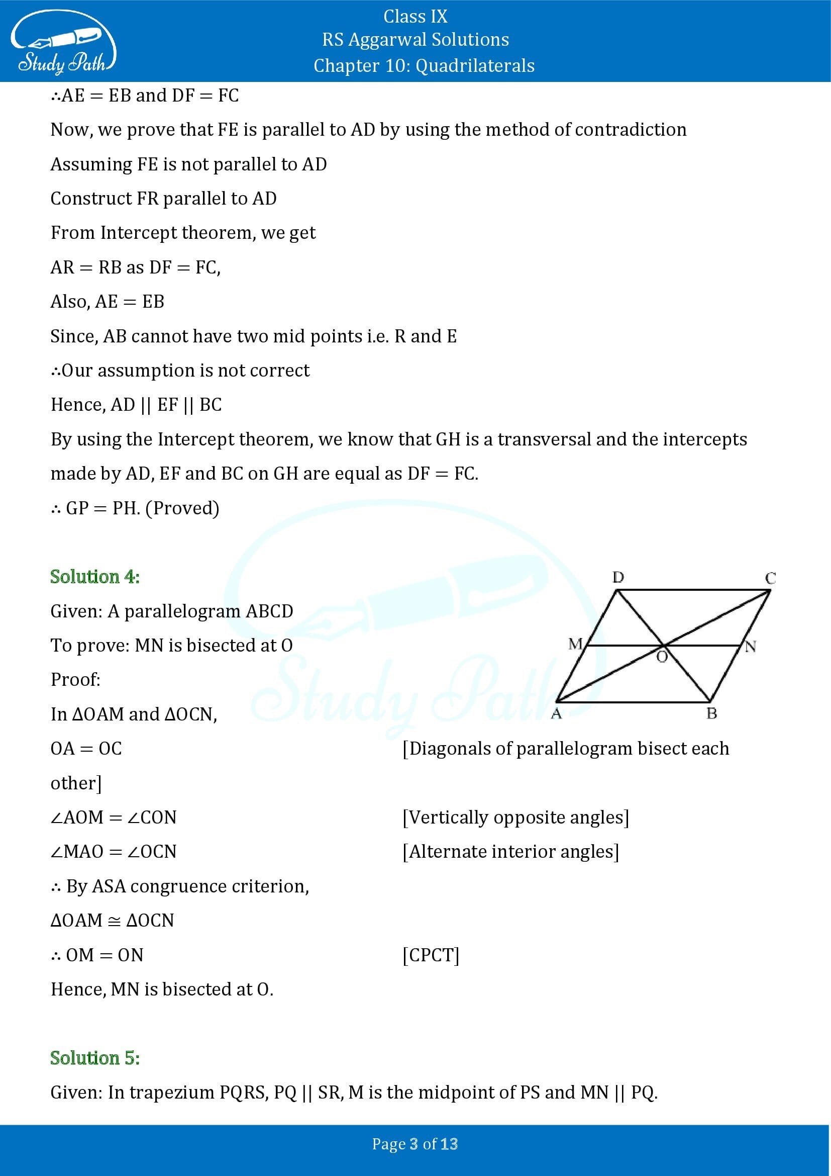 RS Aggarwal Solutions Class 9 Chapter 10 Quadrilaterals Exercise 10C 00003