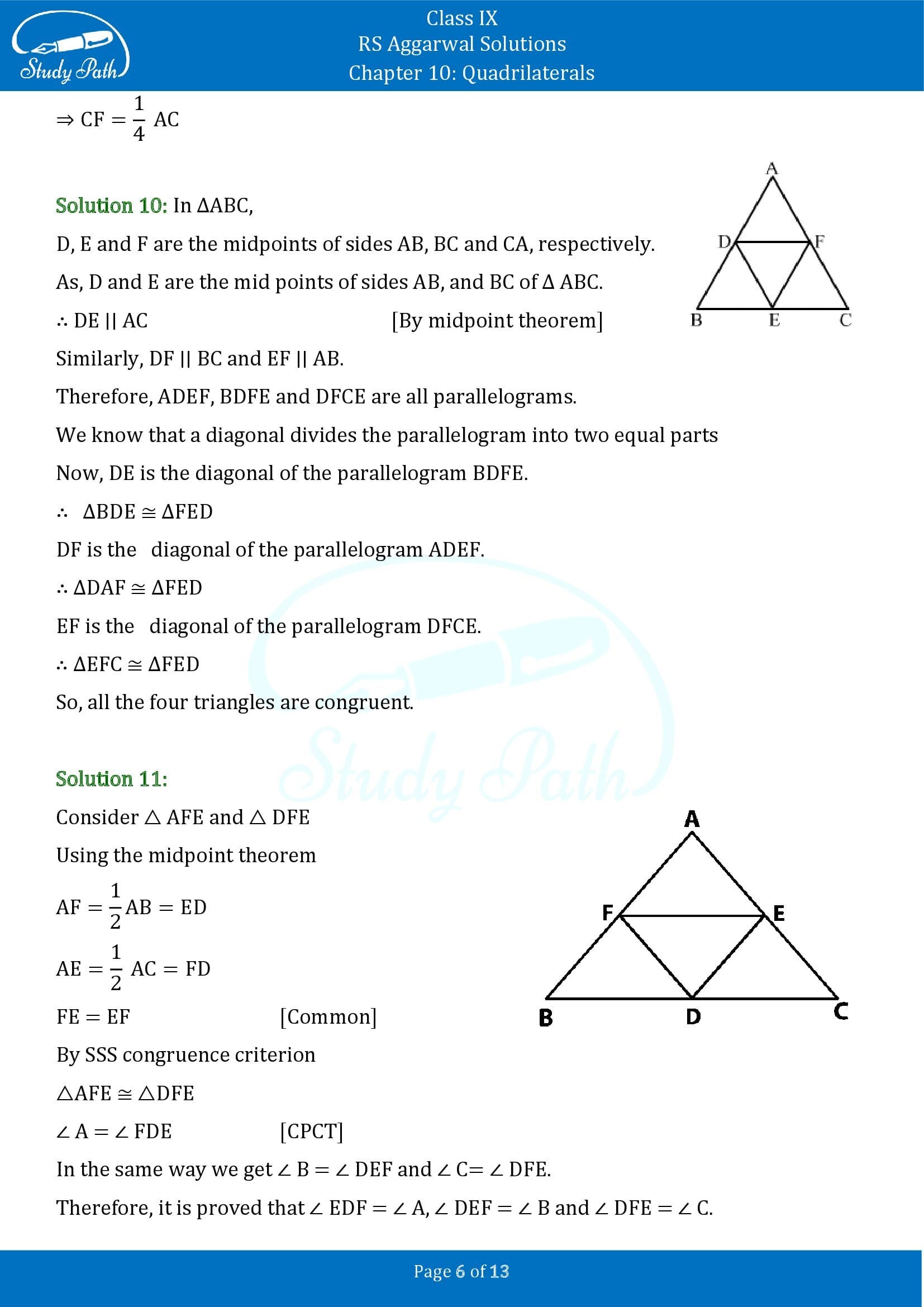 RS Aggarwal Solutions Class 9 Chapter 10 Quadrilaterals Exercise 10C 00006