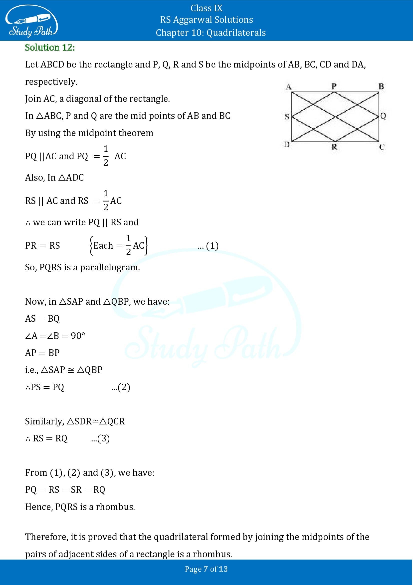 RS Aggarwal Solutions Class 9 Chapter 10 Quadrilaterals Exercise 10C 00007