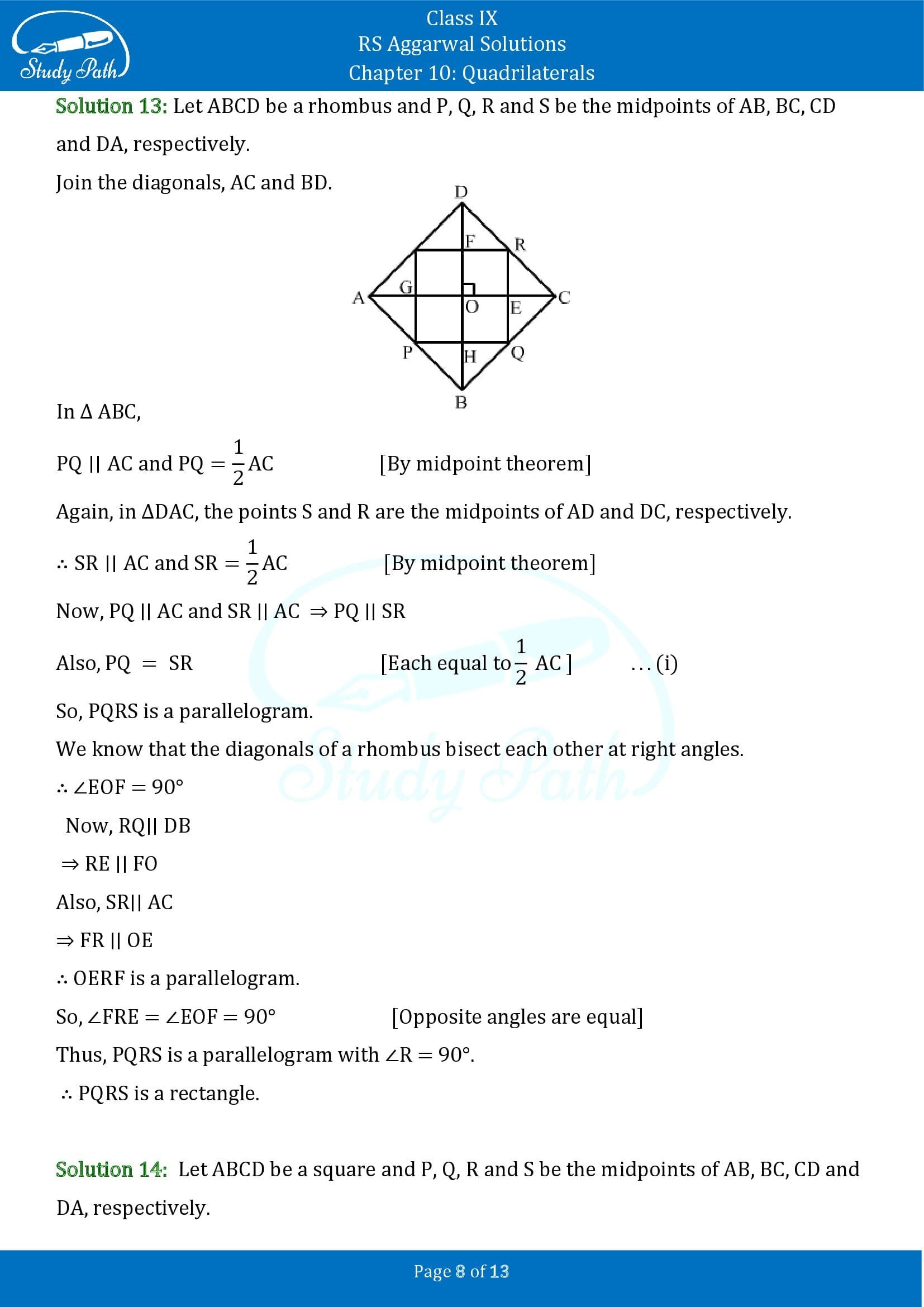 RS Aggarwal Solutions Class 9 Chapter 10 Quadrilaterals Exercise 10C 00008