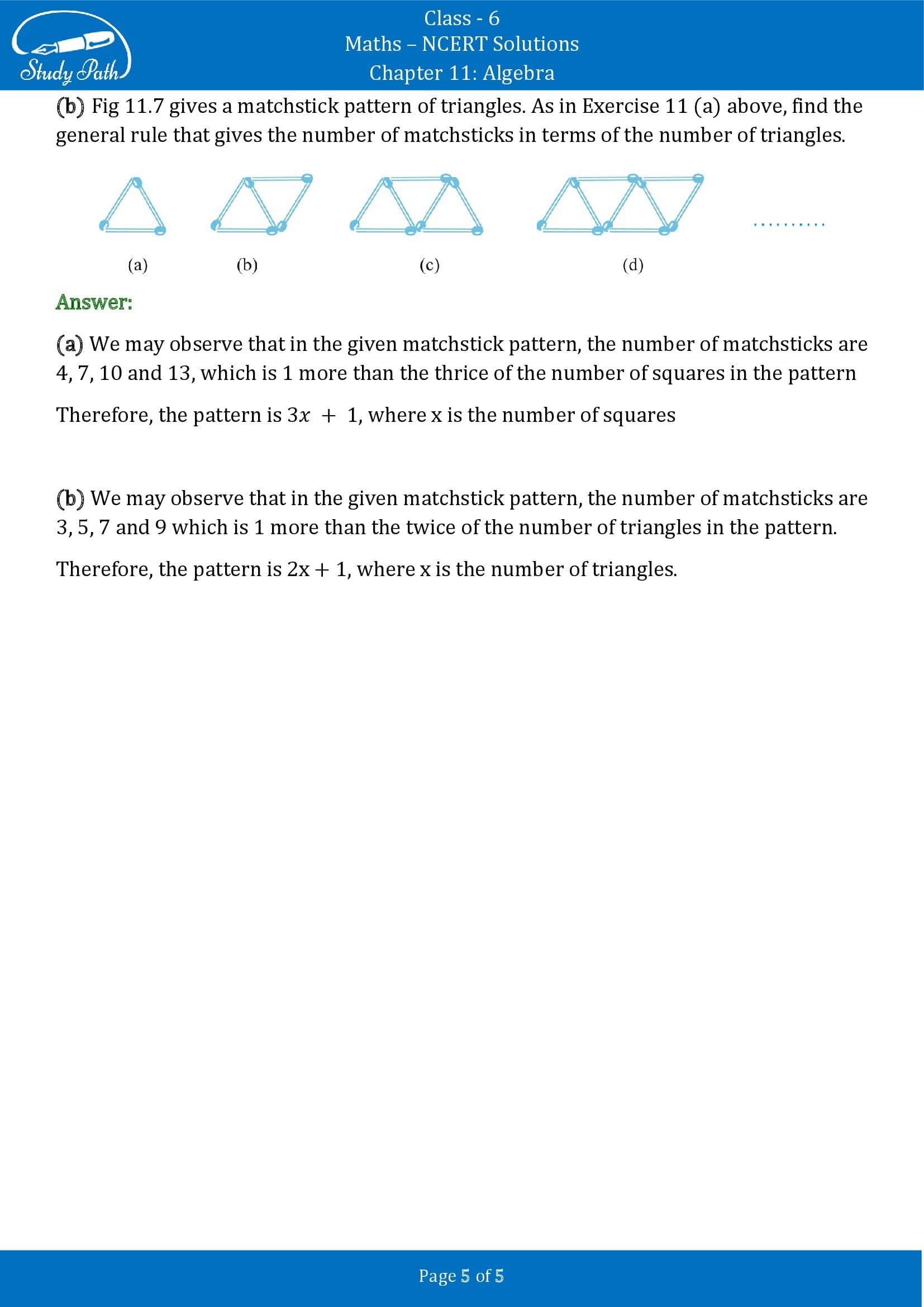 NCERT Solutions for Class 6 Maths Chapter 11 Algebra Exercise 11.1 00005