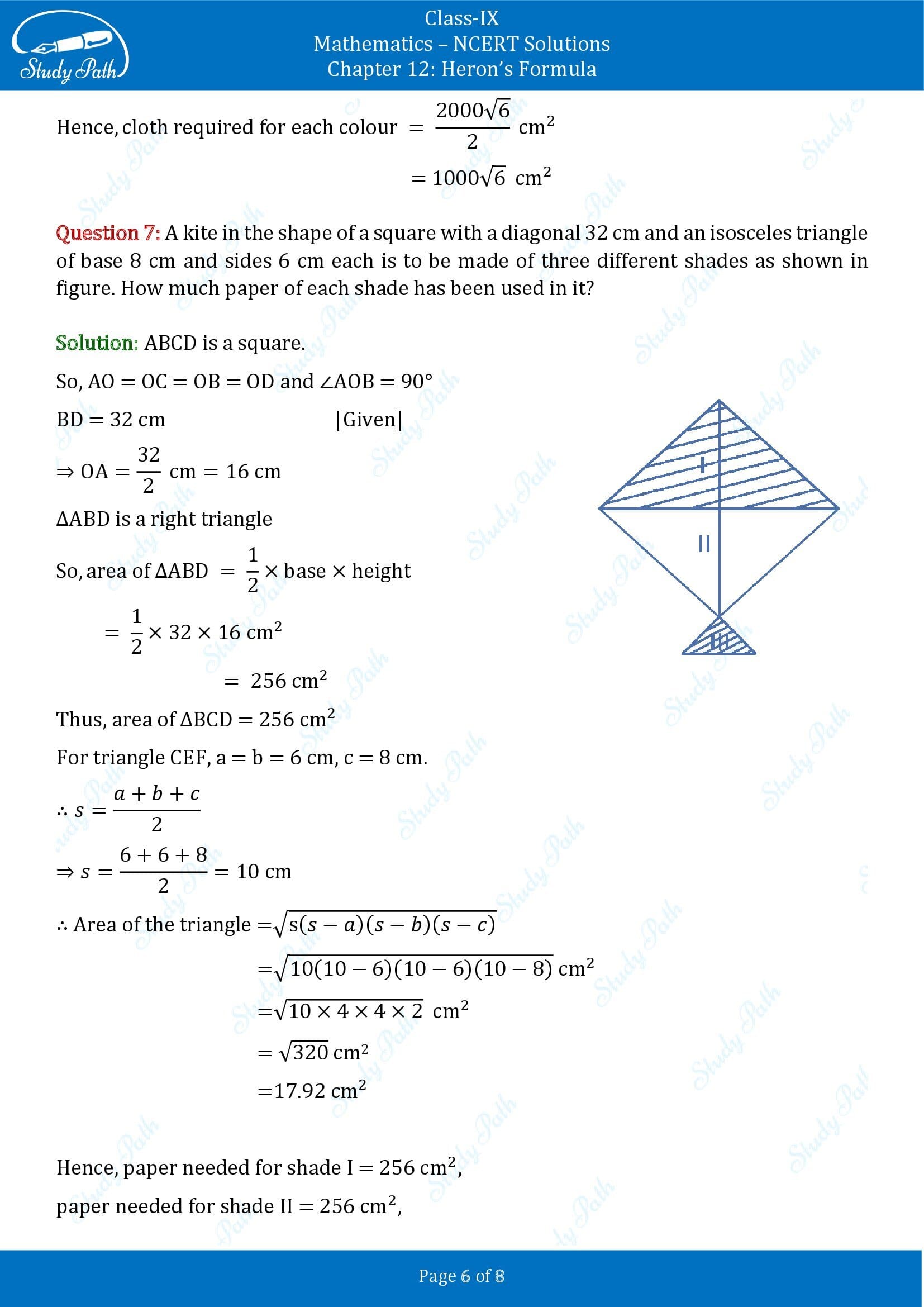 NCERT Solutions for Class 9 Maths Chapter 12 Herons Formula Exercise 12.2 00006