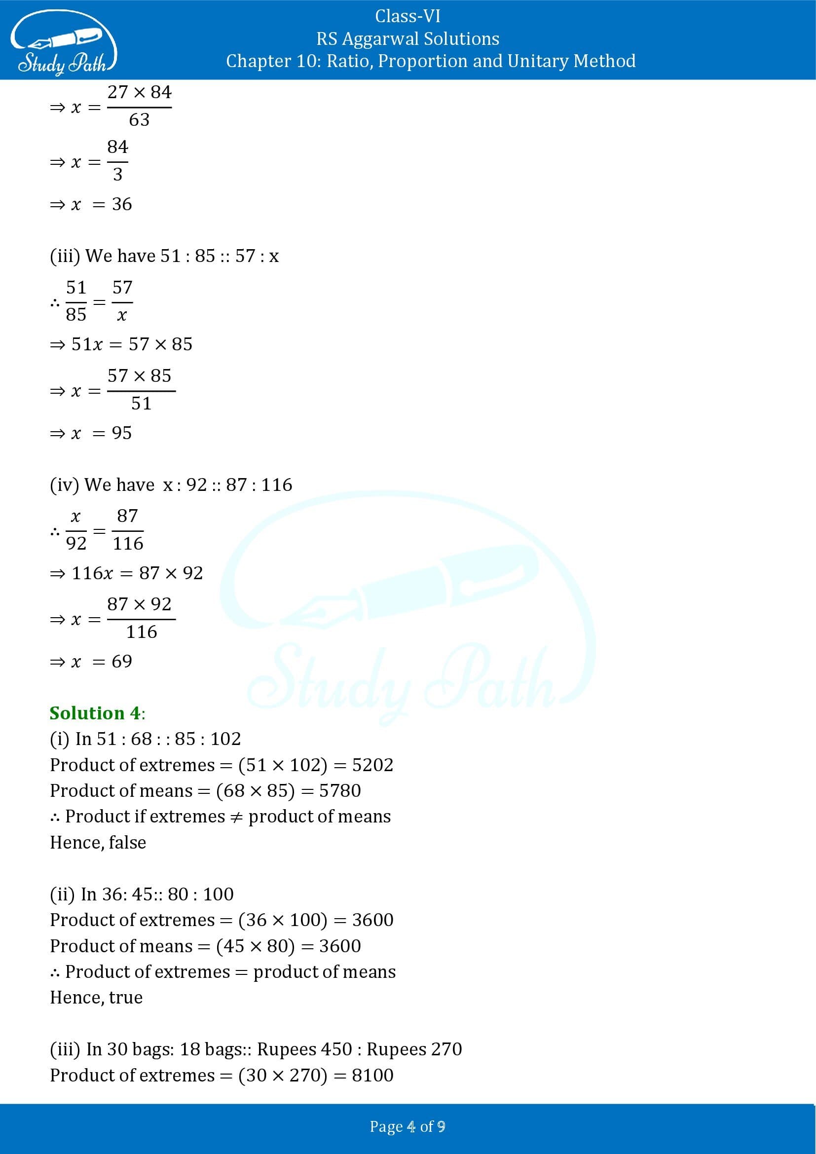 RS Aggarwal Solutions Class 6 Chapter 10 Ratio Proportion and Unitary Method Exercise 10B 00004