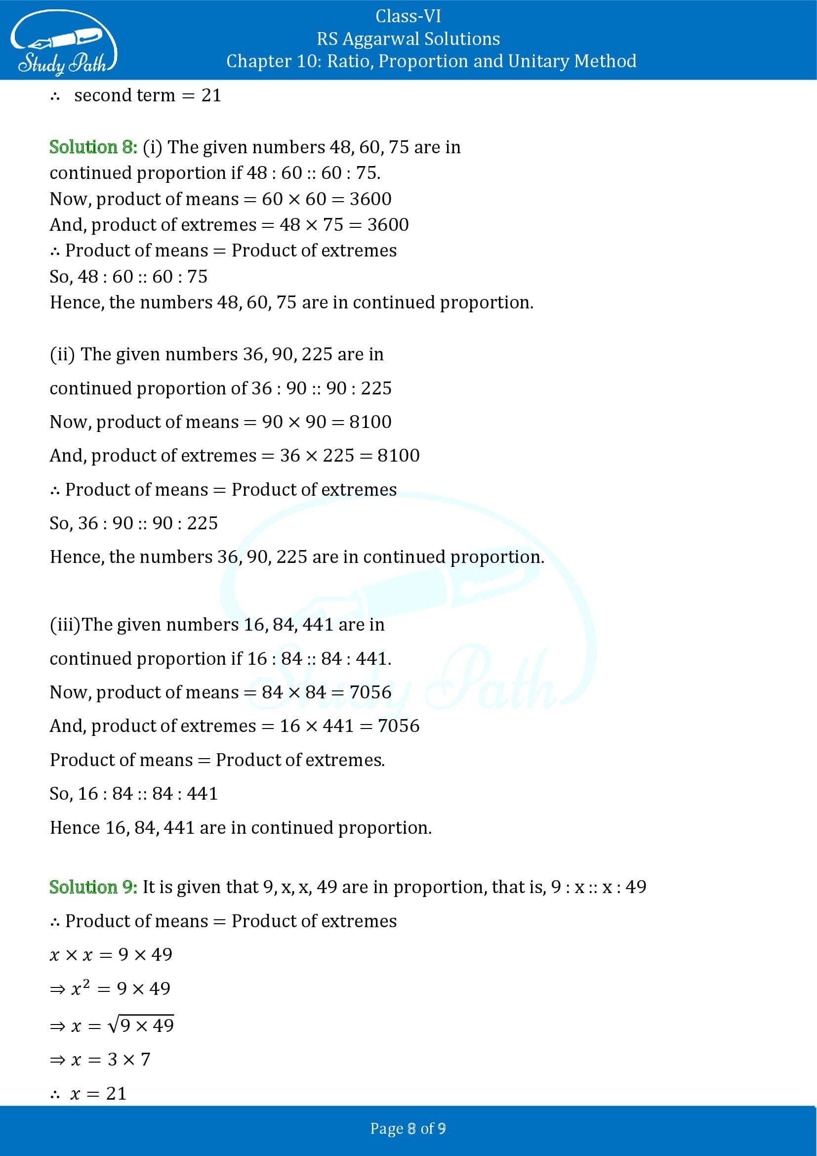 RS Aggarwal Solutions Class 6 Chapter 10 Ratio Proportion and Unitary Method Exercise 10B 00008