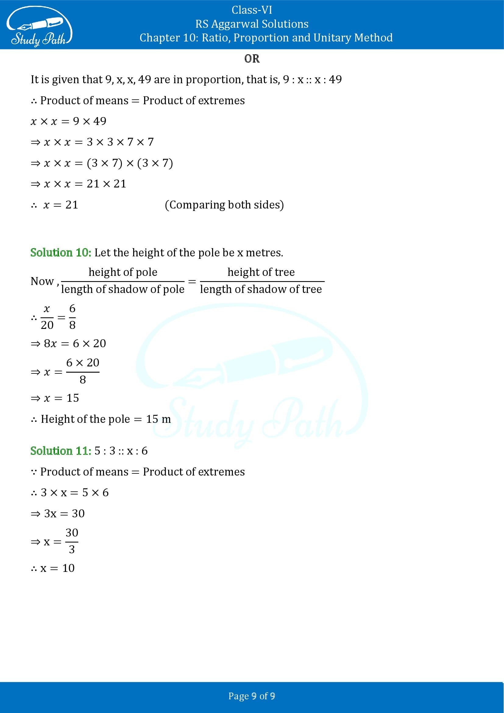 RS Aggarwal Solutions Class 6 Chapter 10 Ratio Proportion and Unitary Method Exercise 10B 00009