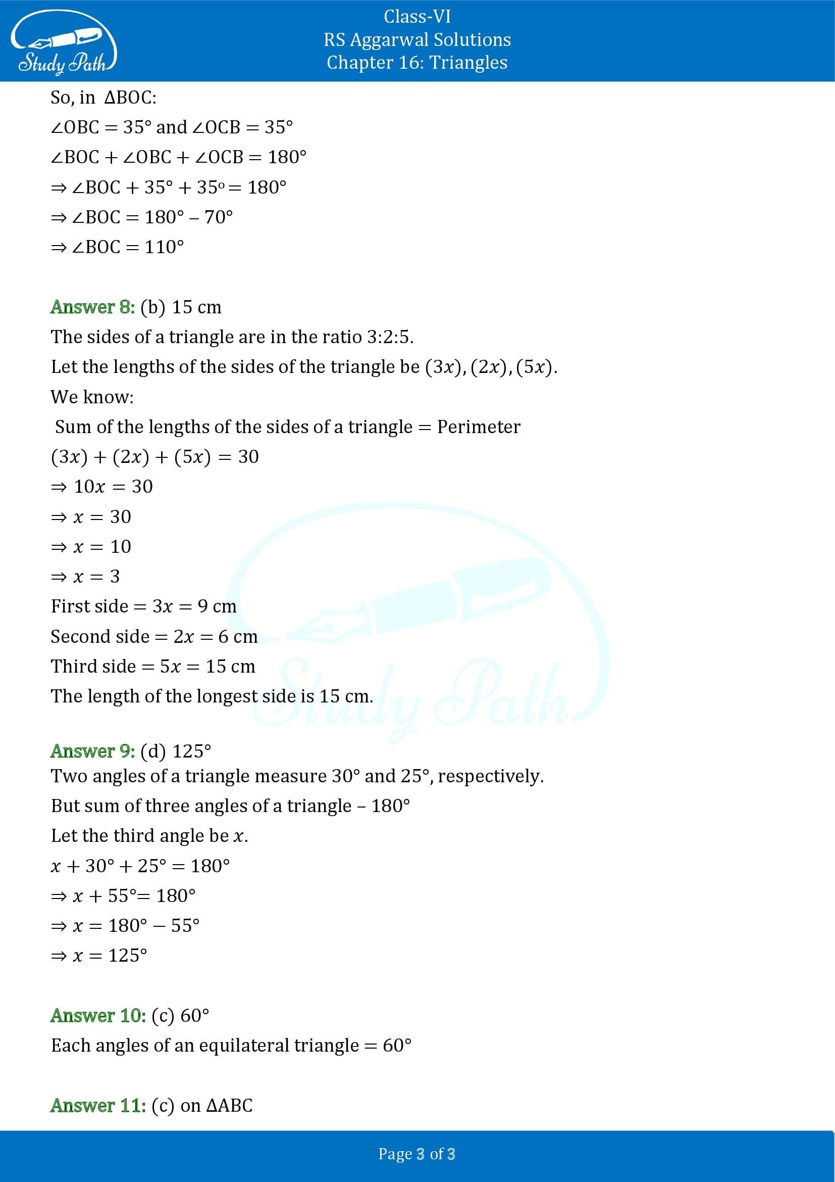 RS Aggarwal Solutions Class 6 Chapter 16 Triangles Exercise 16B MCQs 00003
