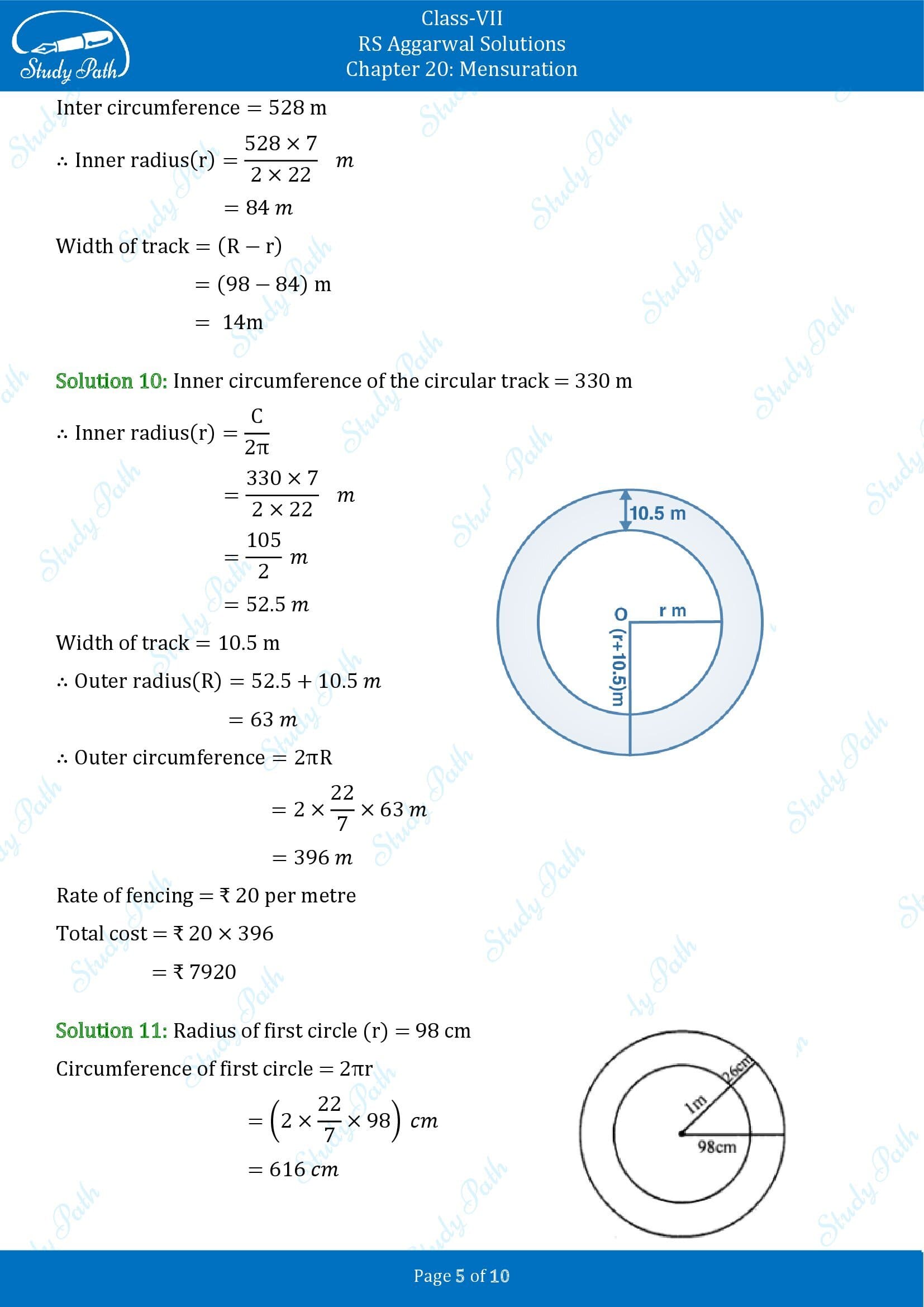 RS Aggarwal Solutions Class 7 Chapter 20 Mensuration Exercise 20E 00005