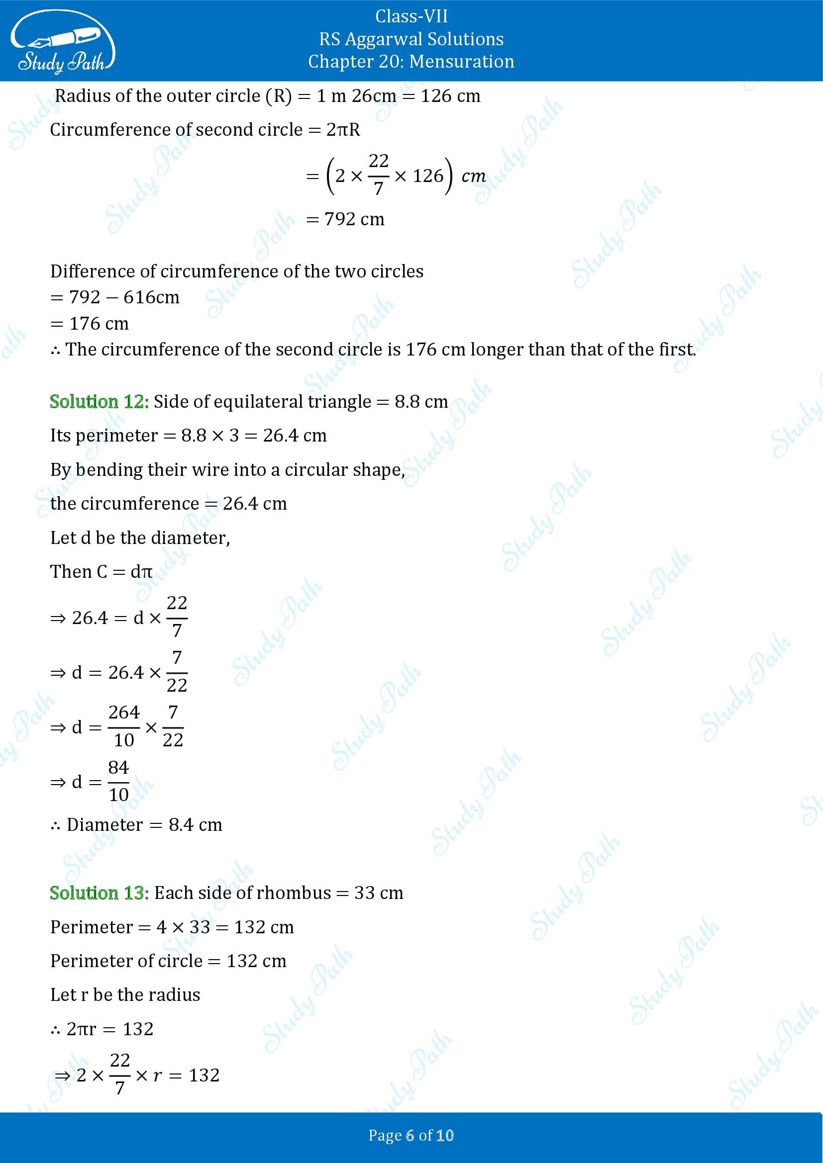 RS Aggarwal Solutions Class 7 Chapter 20 Mensuration Exercise 20E 00006
