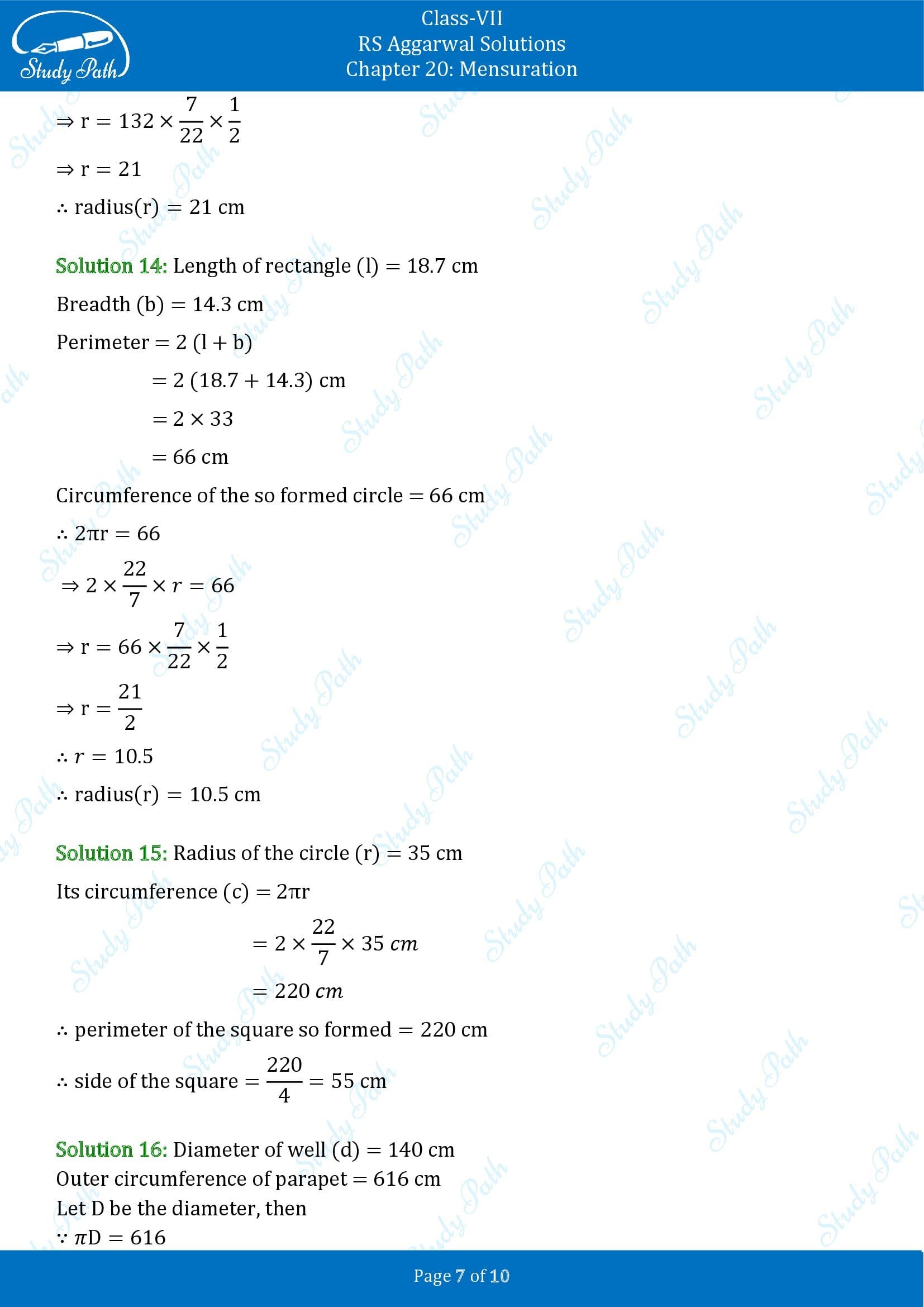 RS Aggarwal Solutions Class 7 Chapter 20 Mensuration Exercise 20E 00007