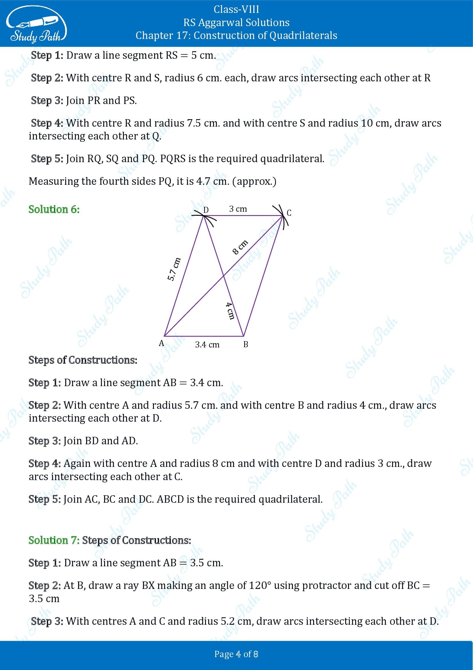 RS Aggarwal Solutions Class 8 Chapter 17 Construction of Quadrilaterals Exercise 17A 00004