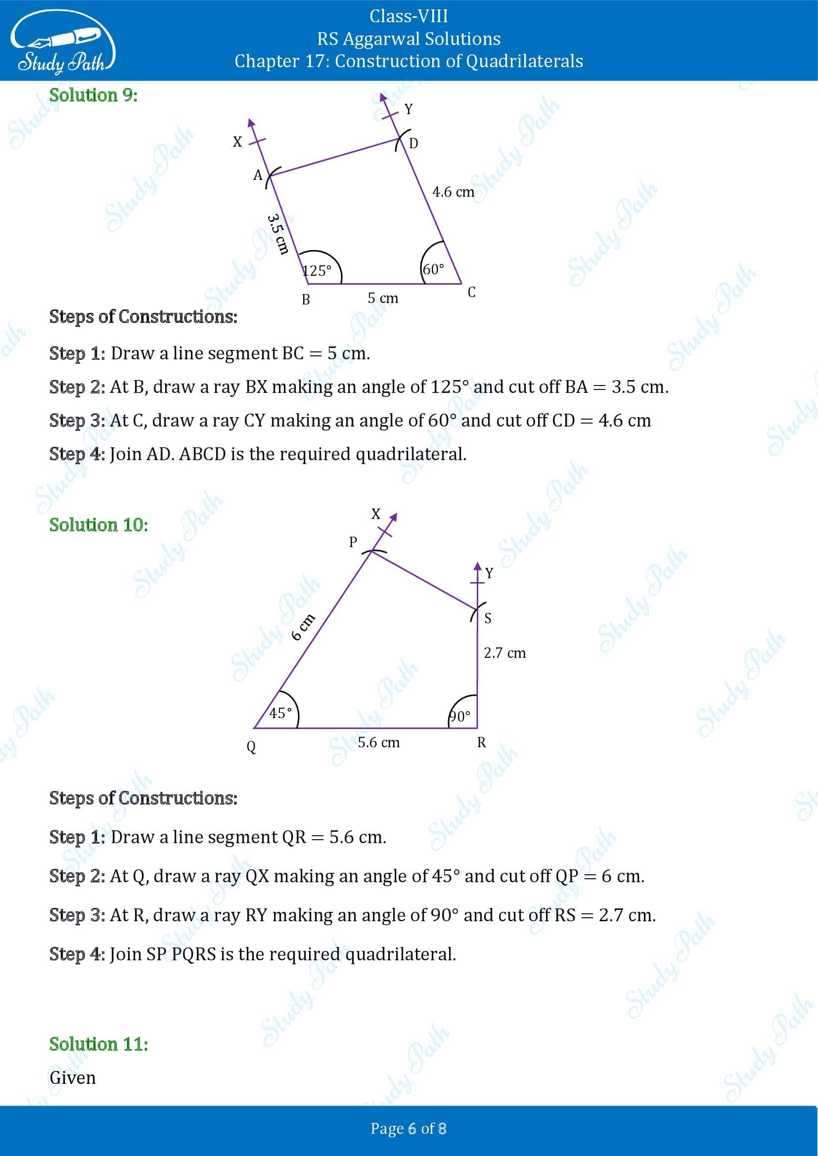 RS Aggarwal Solutions Class 8 Chapter 17 Construction of Quadrilaterals Exercise 17A 00006