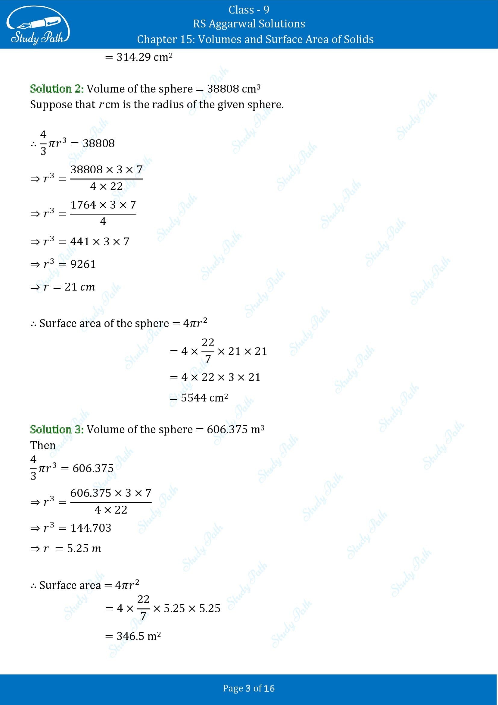 RS Aggarwal Solutions Class 9 Chapter 15 Volumes and Surface Area of Solids Exercise 15D 00003