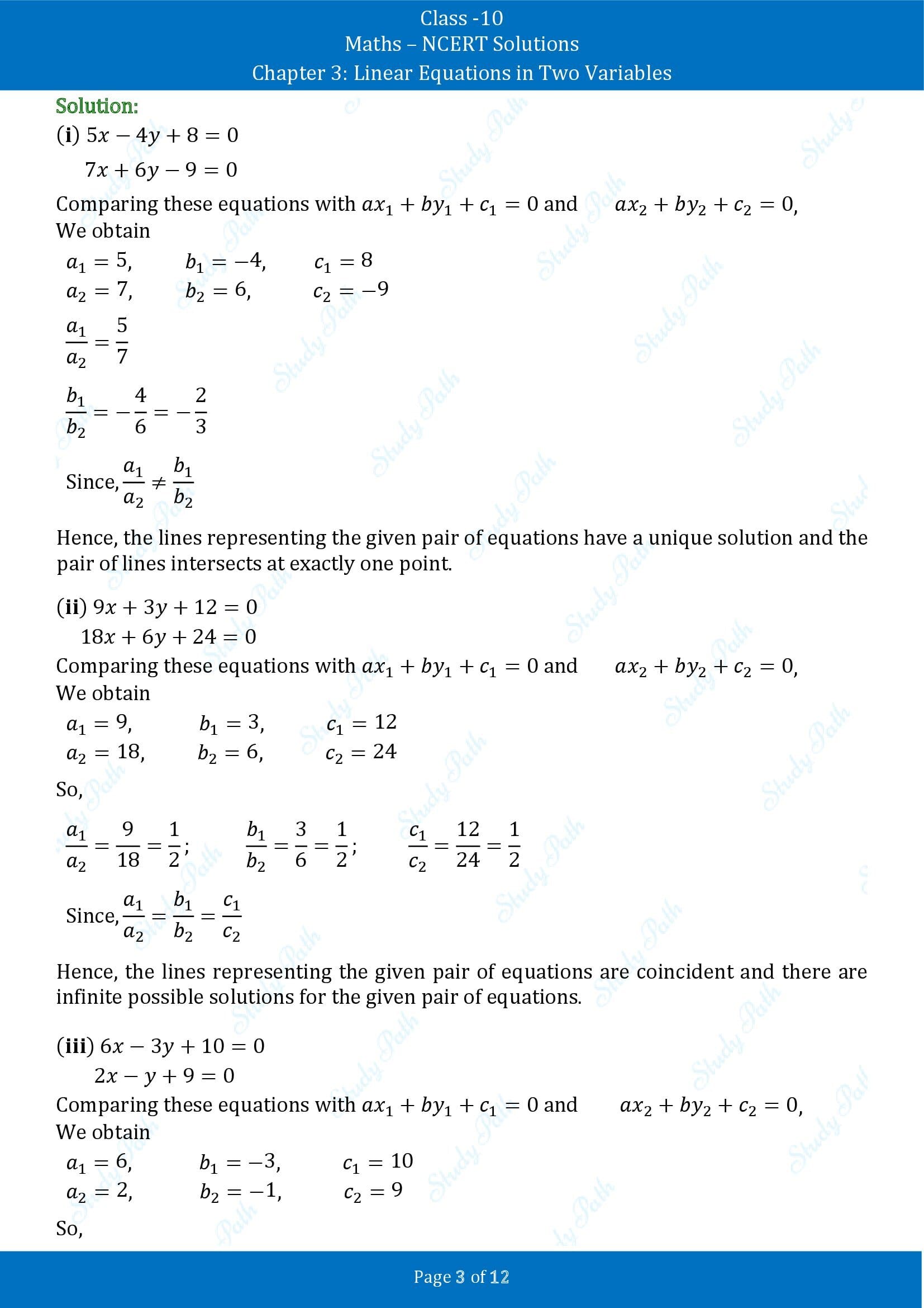 NCERT Solutions for Class 10 Maths Chapter 3 Linear Equations in Two Variables Exercise 3.2 00003