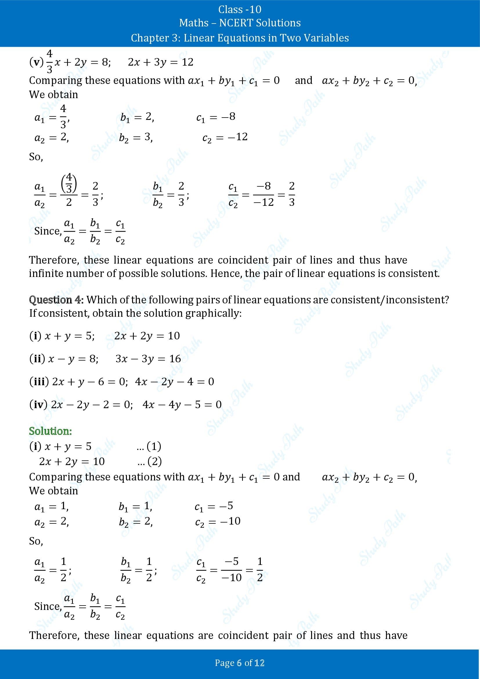 NCERT Solutions for Class 10 Maths Chapter 3 Linear Equations in Two Variables Exercise 3.2 00006